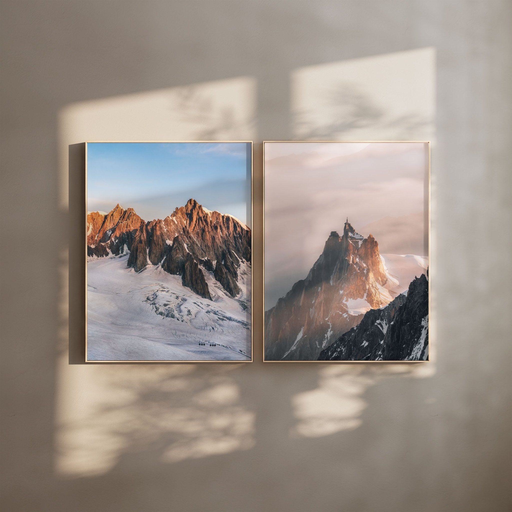Mont Blanc du Tacul and Aiguille du Midi Photography Prints - Set of 2