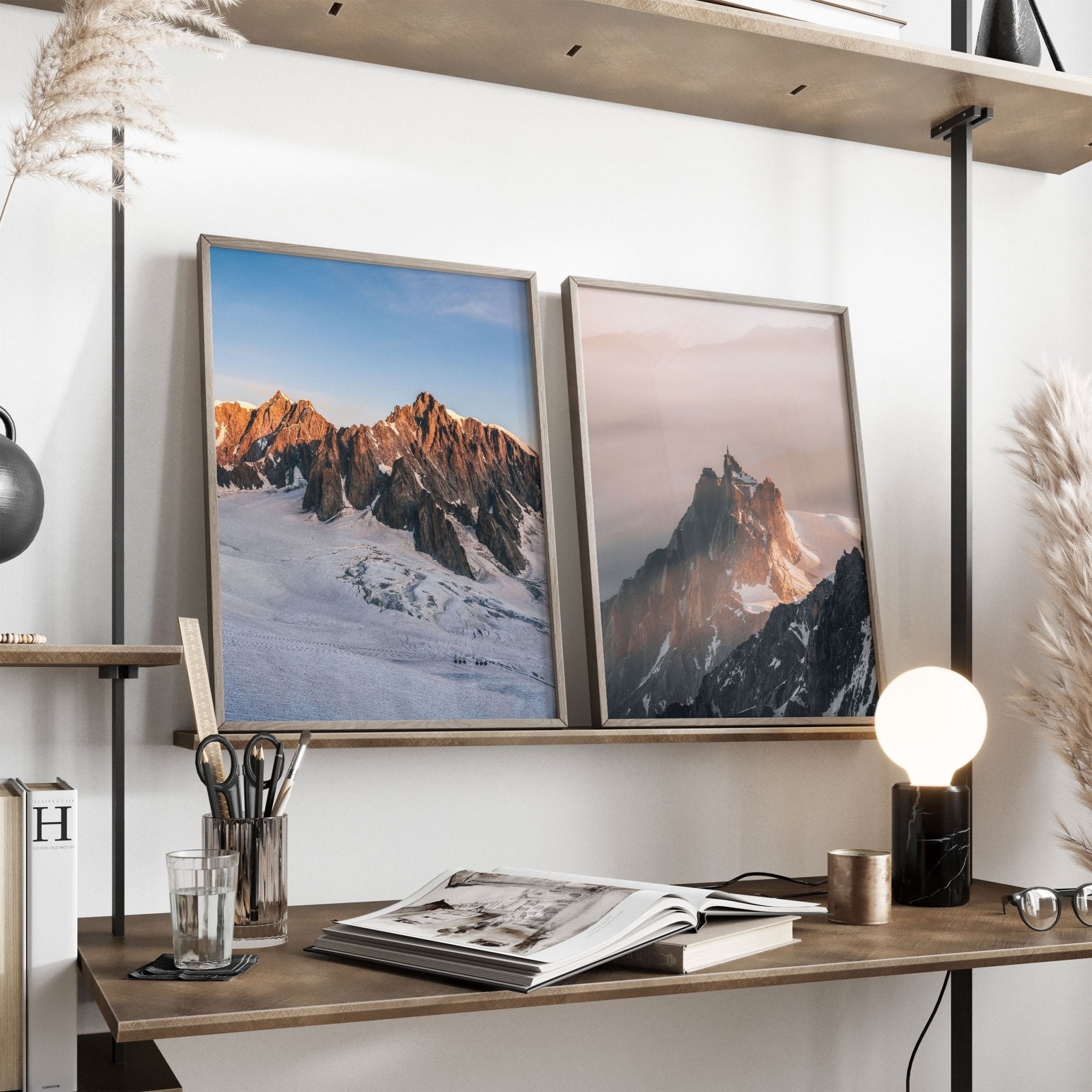Mont Blanc du Tacul and Aiguille du Midi Photography Prints - Set of 2