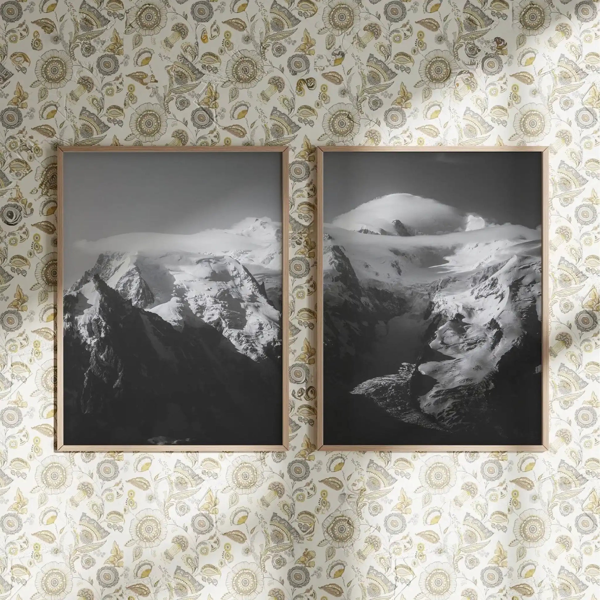 Mont Blanc Massif Monochrome Wall Art – Premium Mountain Photography Prints by Chamonix Prints