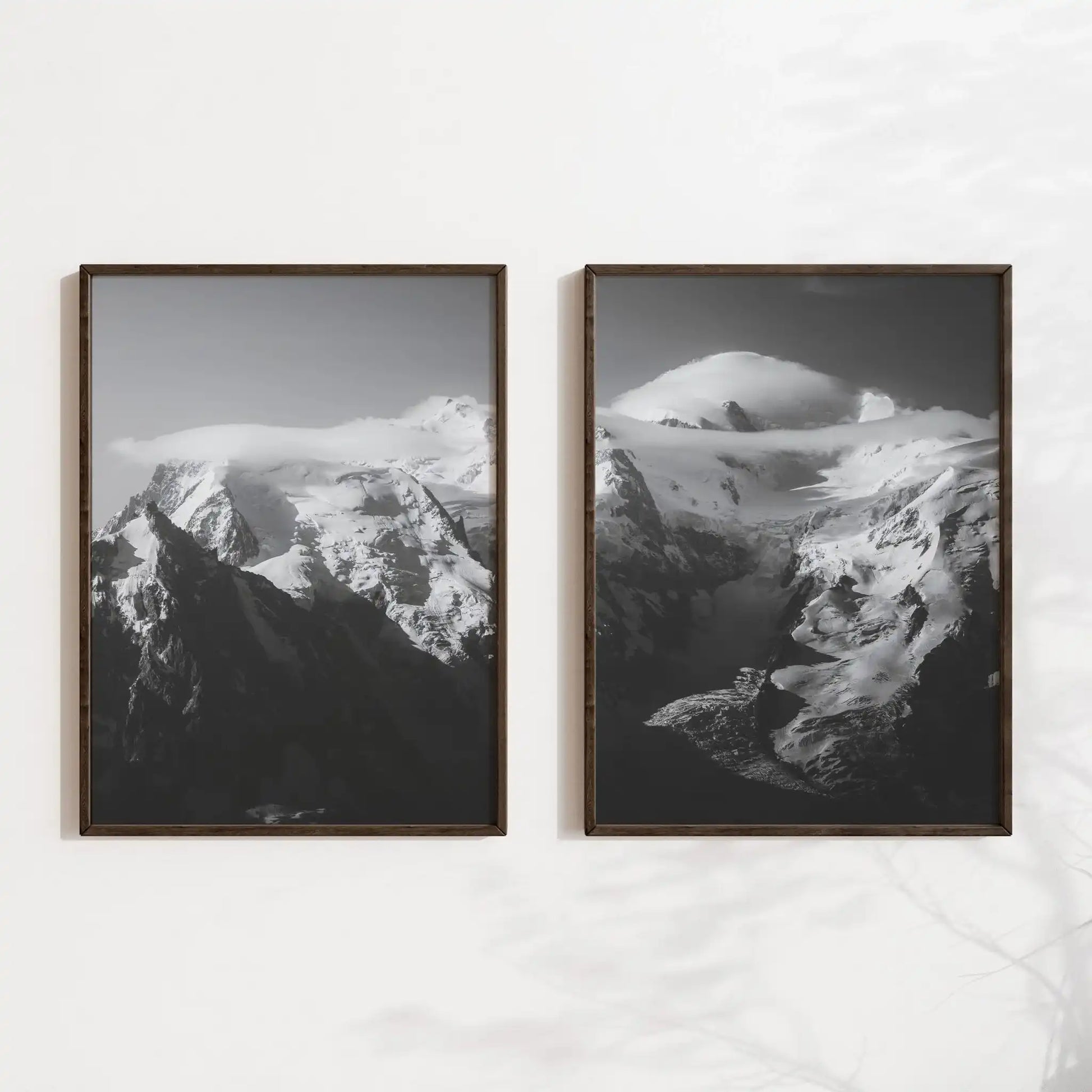 Mont Blanc Massif Monochrome Wall Art – Premium Mountain Photography Prints by Chamonix Prints