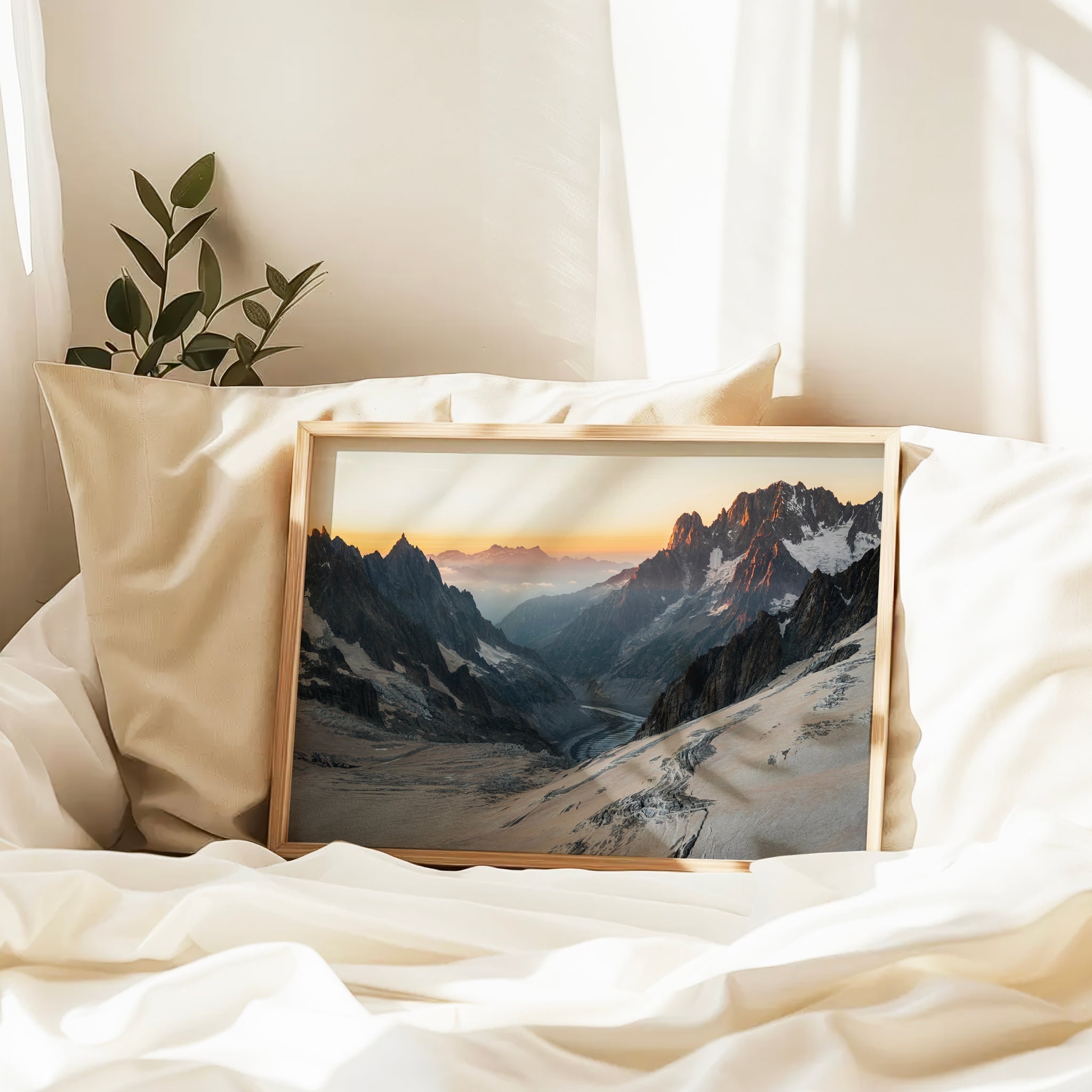 Mer de Glace Glacier - Chamonix Sunset Wall Art Print