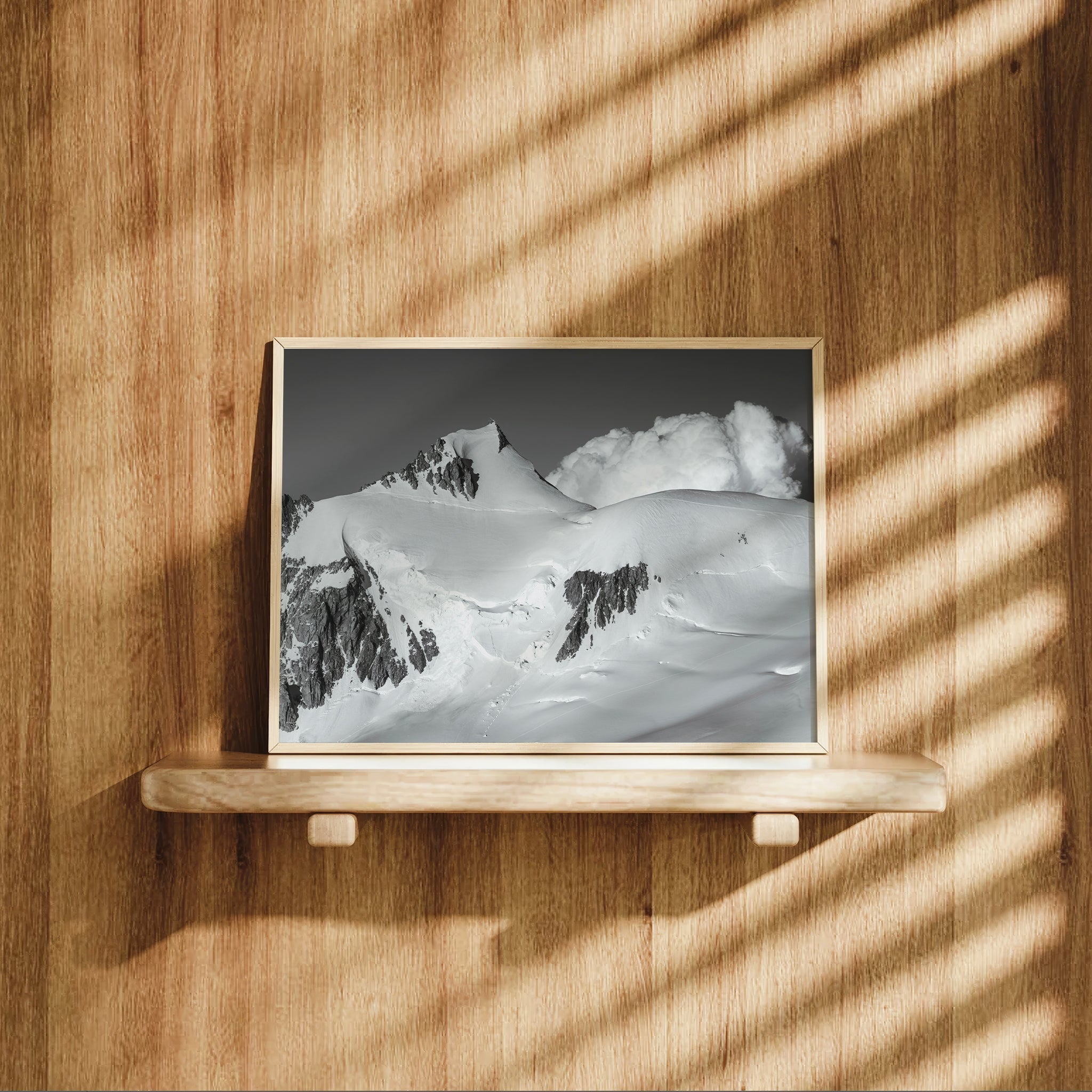 Mont Maudit Black and White Wall Art – Alpine Photography Print from Chamonix