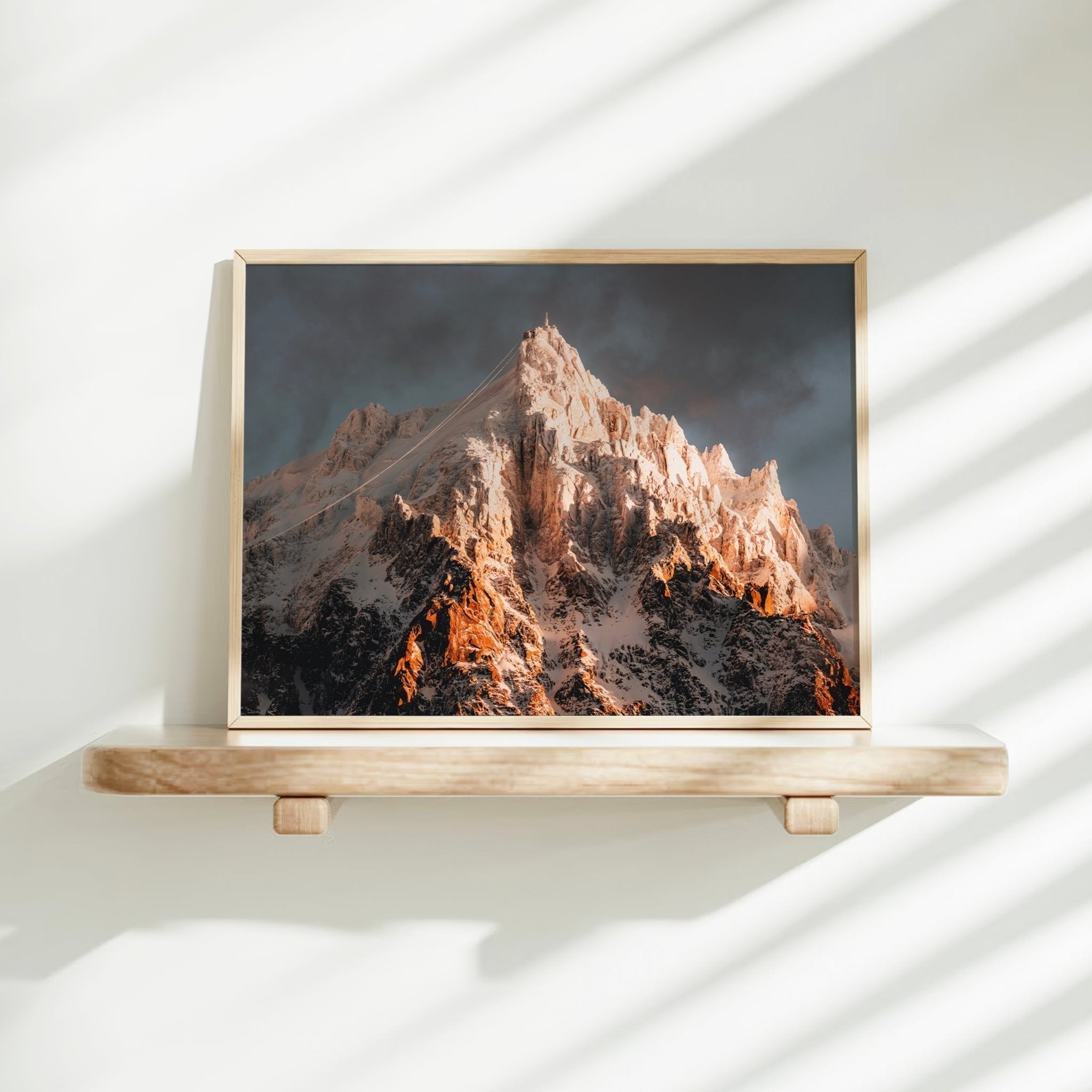 Aiguille du Midi Wall Art - Chamonix Mountain Sunset Print