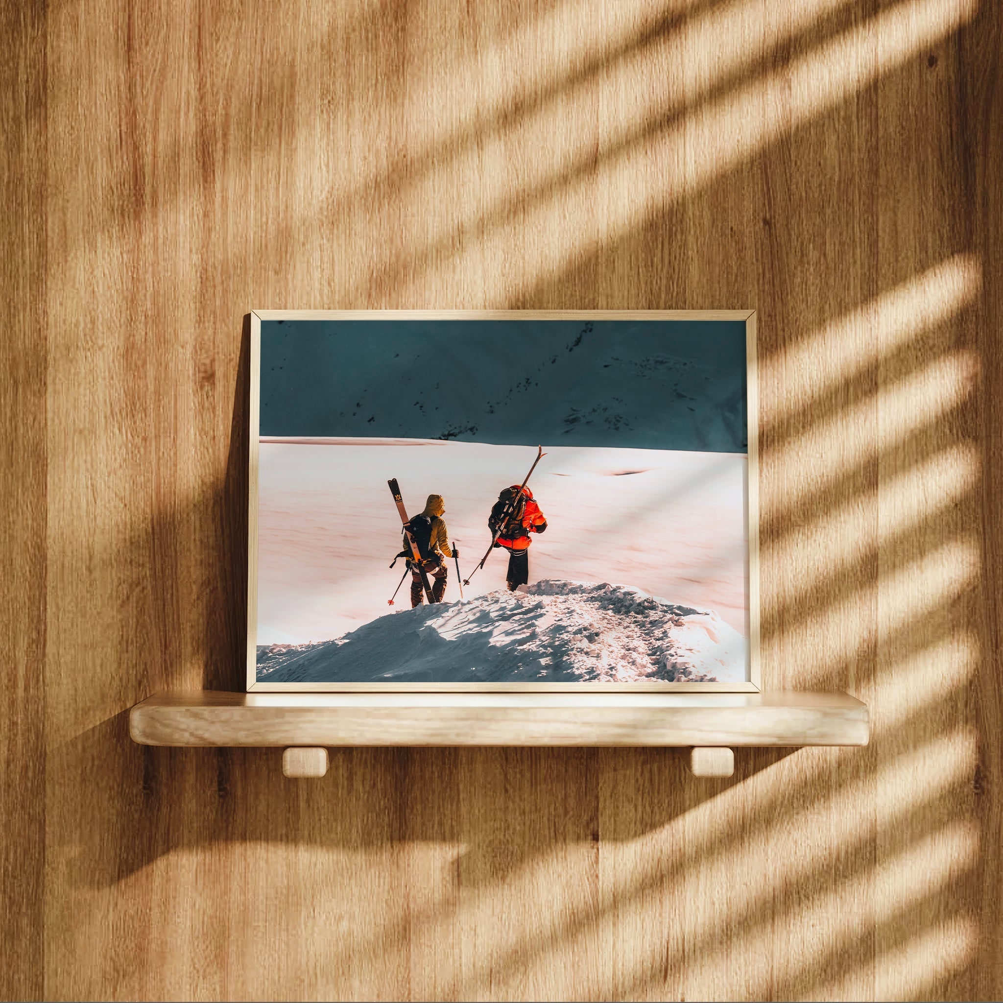 Skiers on the Midi Arête - Chamonix Wall Art Print | Adventure Photography