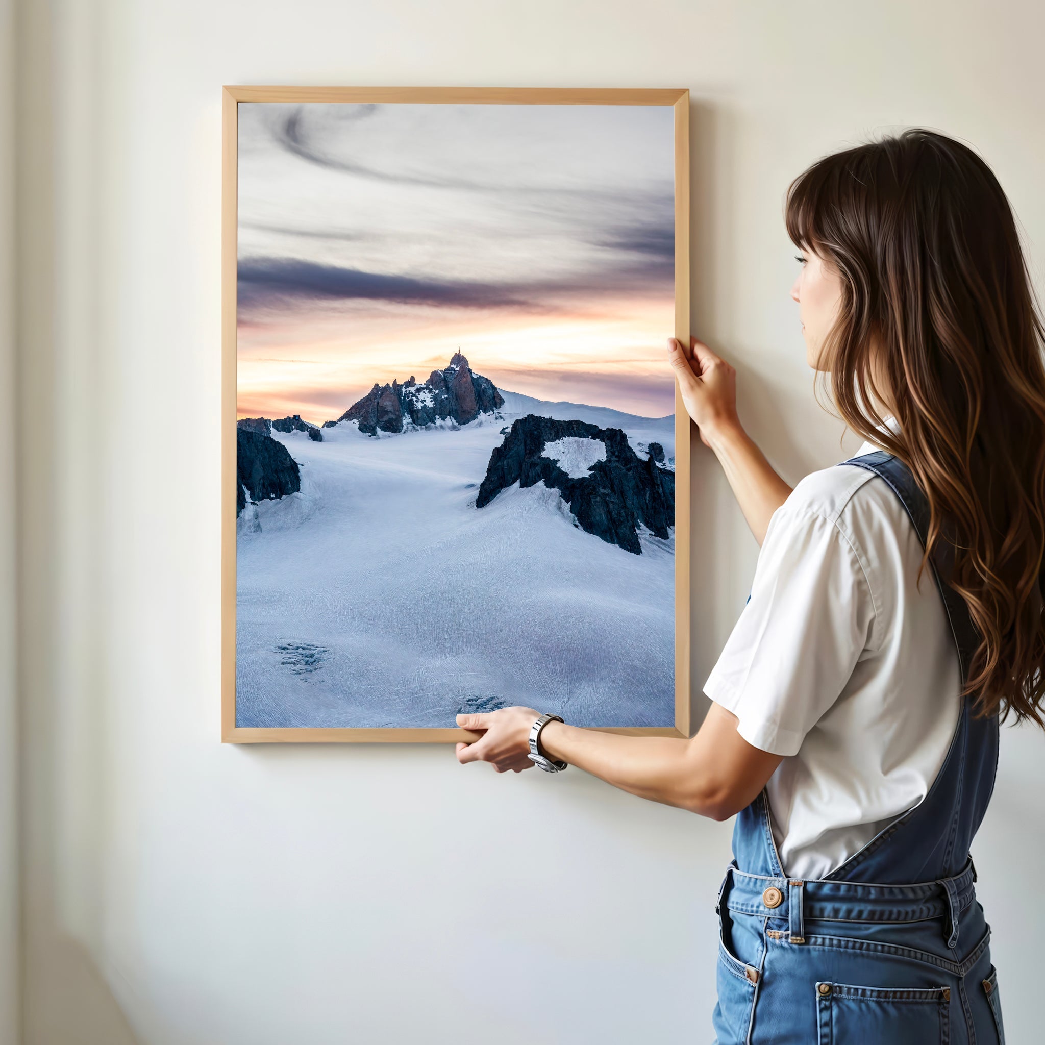 Aiguille du Midi Sunset Print – Glacier Wall Art from Chamonix Alps