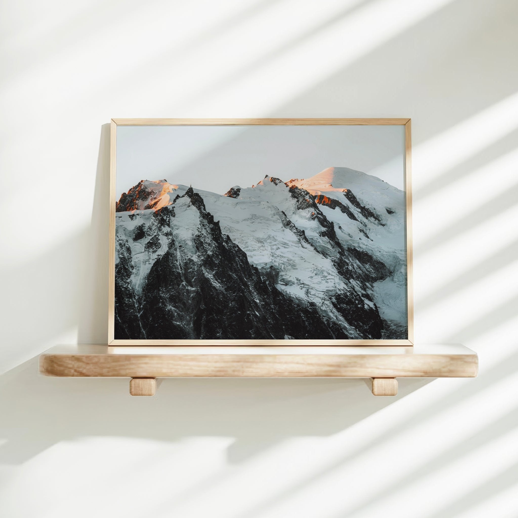 Mont Blanc Massif Wall Art - Sunset Mountain Landscape Print