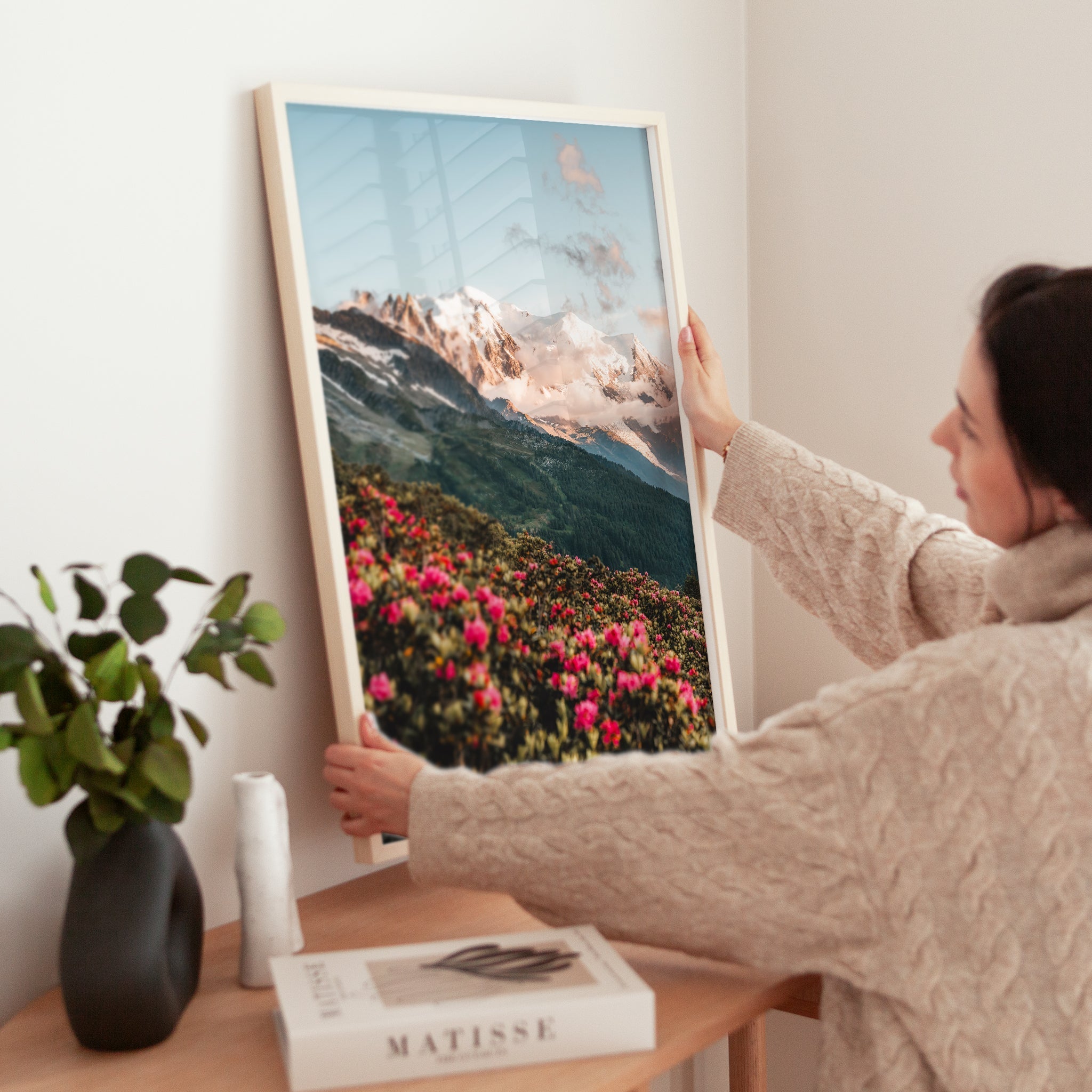 Mont Blanc Print – Floral French Alps Landscape Wall Art