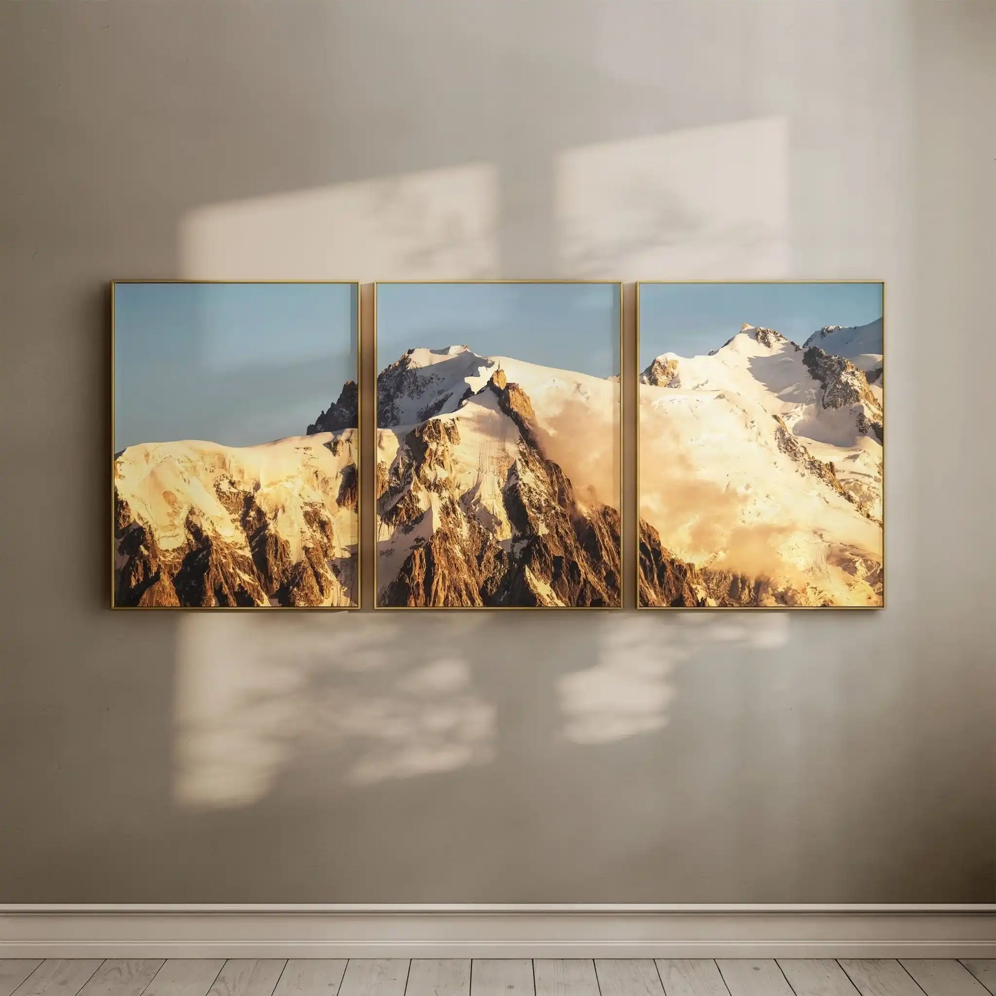 Aiguille du Midi Sunset Photography Prints - Mountain Triptych Wall Art by Chamonix Prints