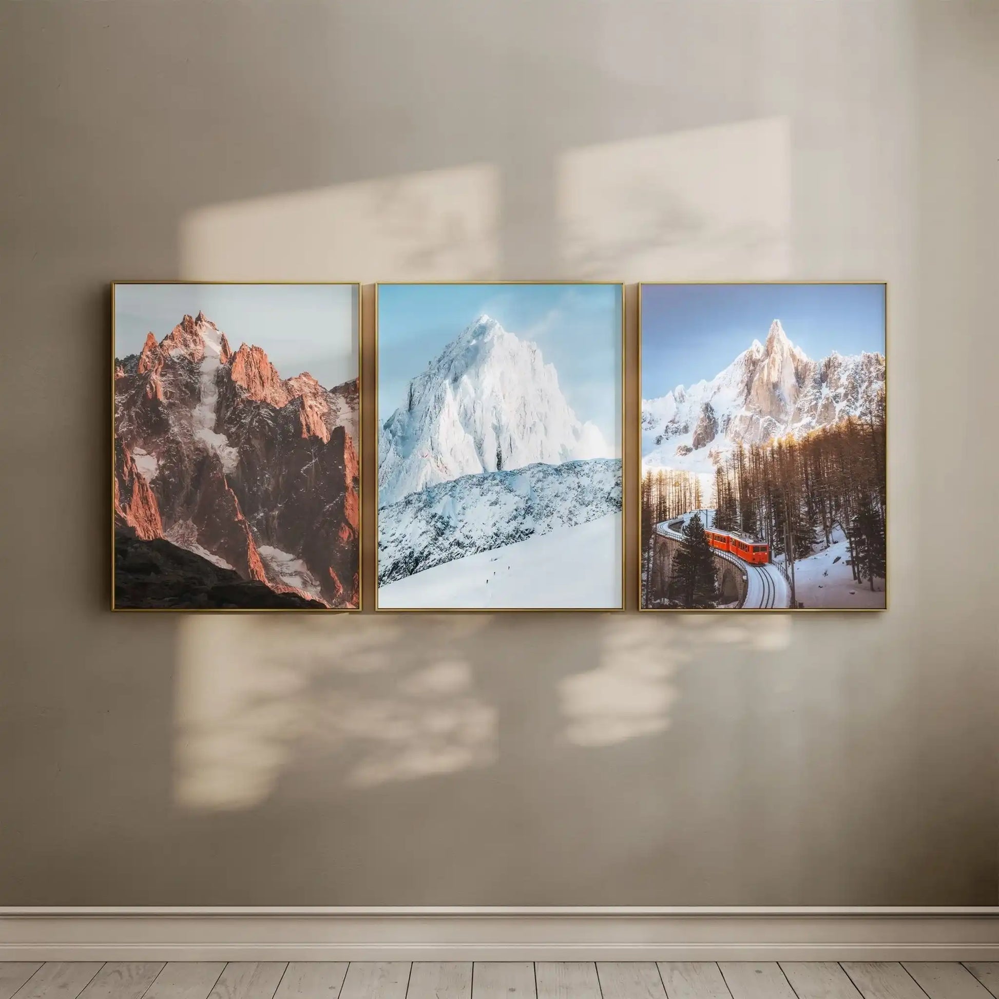 Chamonix Mountains Triptych Wall Art Set by Chamonix Prints