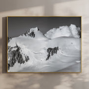 Mont Maudit Black and White Wall Art – Alpine Photography Print from Chamonix