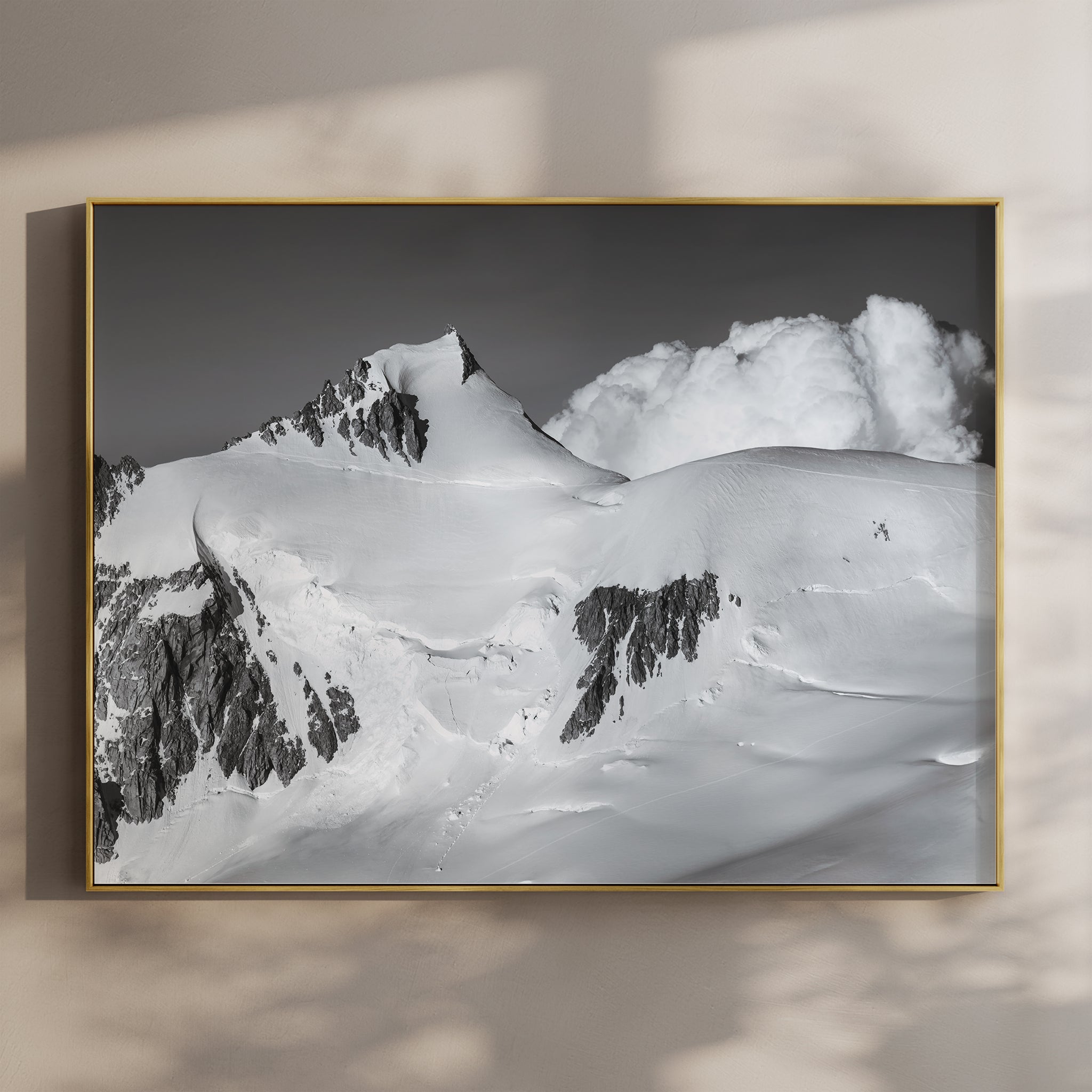 Mont Maudit Black and White Wall Art – Alpine Photography Print from Chamonix