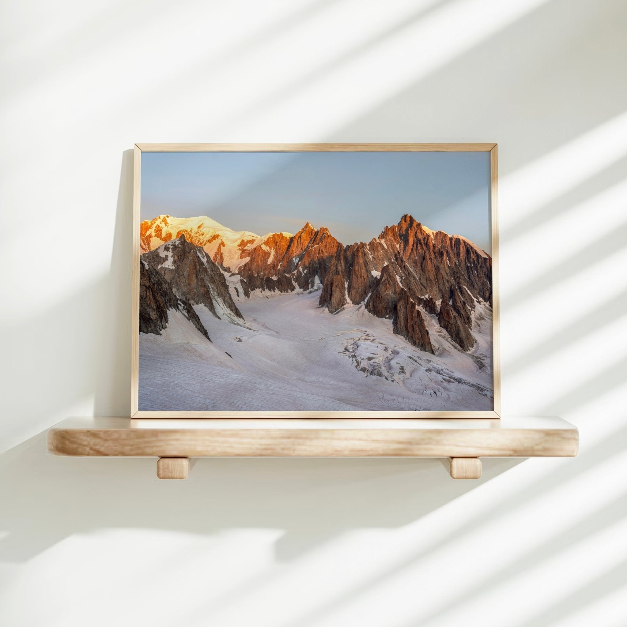 Mont Blanc, Mont Maudit & Mont Blanc du Tacul Sunrise Wall Art Print