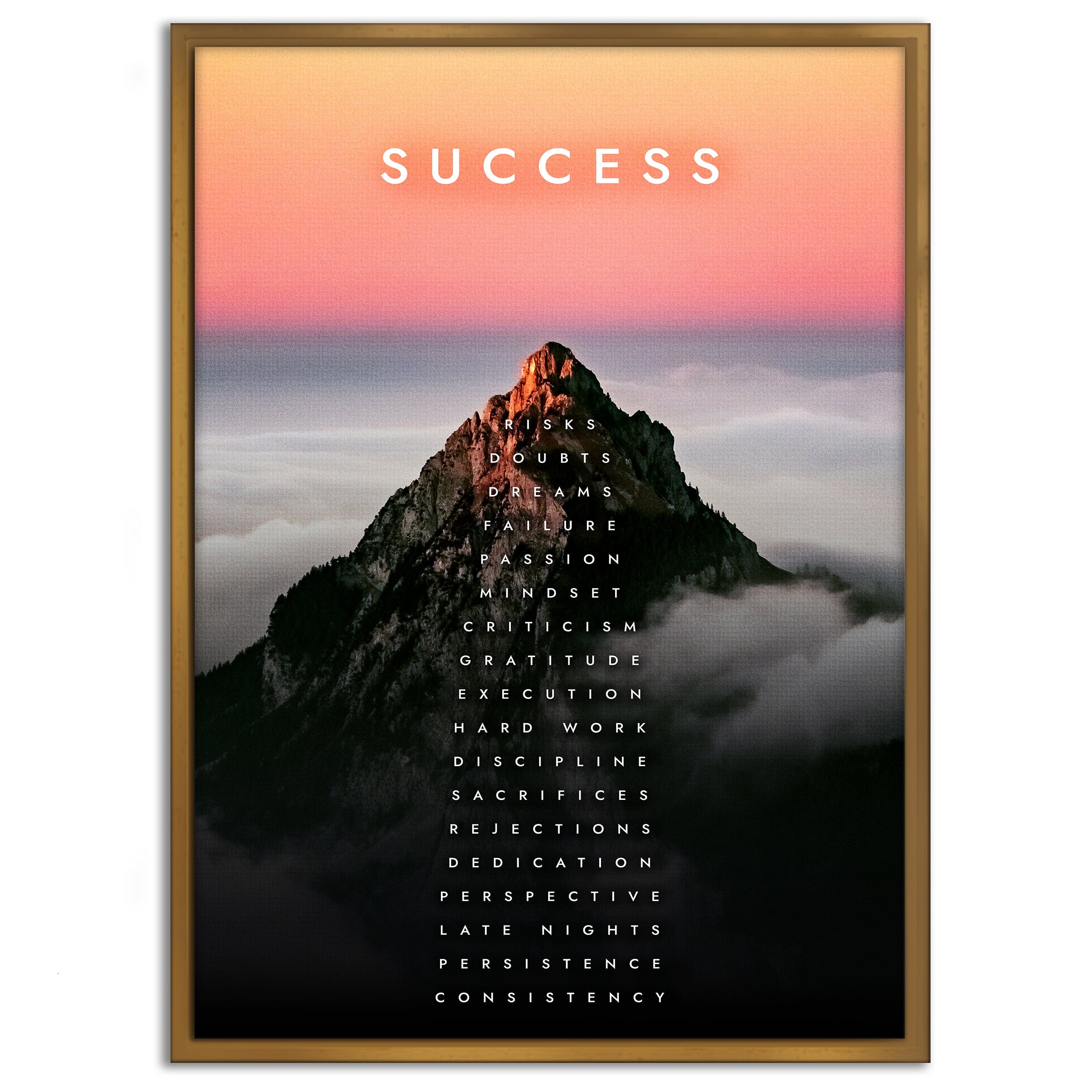 Mountain of Success - Leinwandbild Motivation
