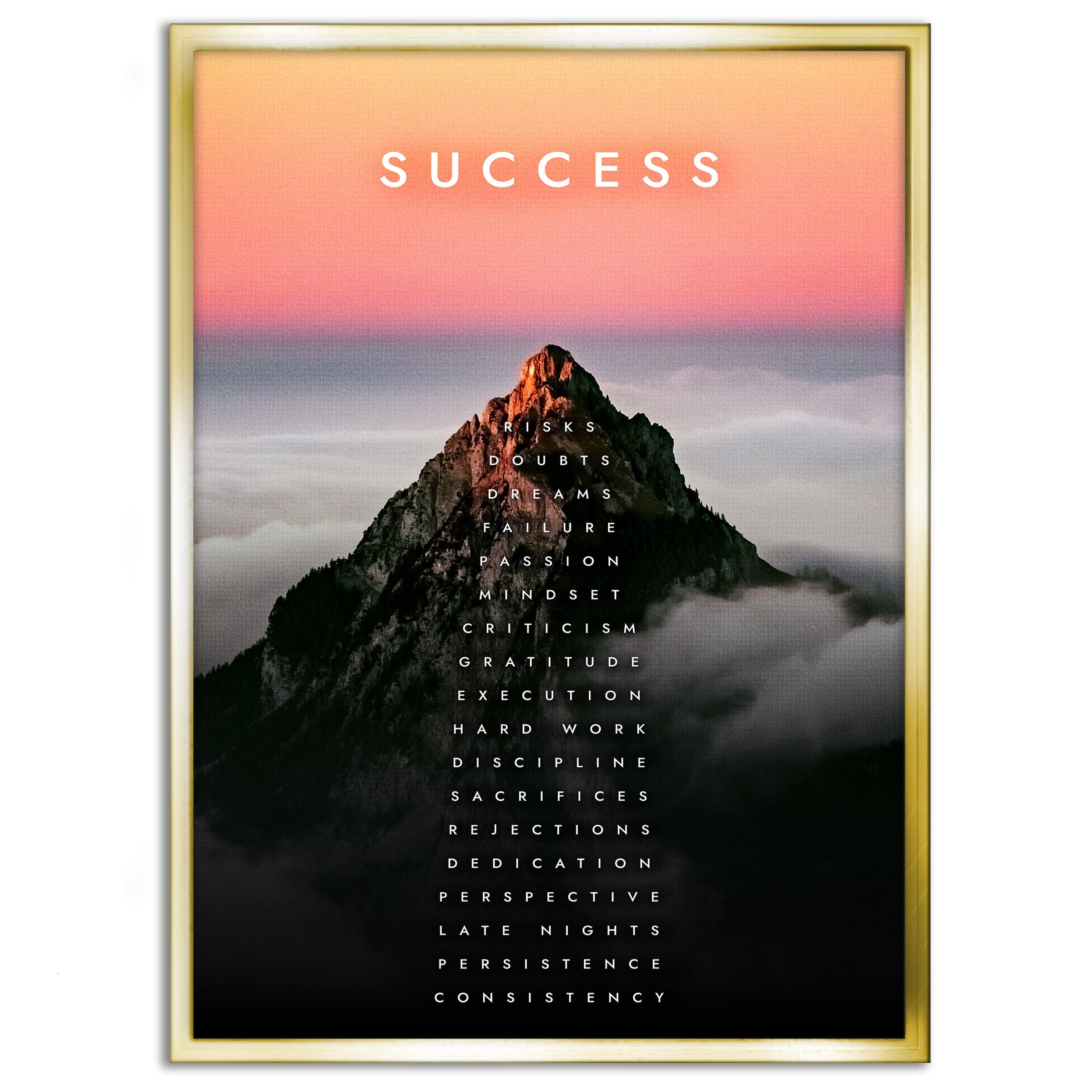 Mountain of Success - Leinwandbild Motivation