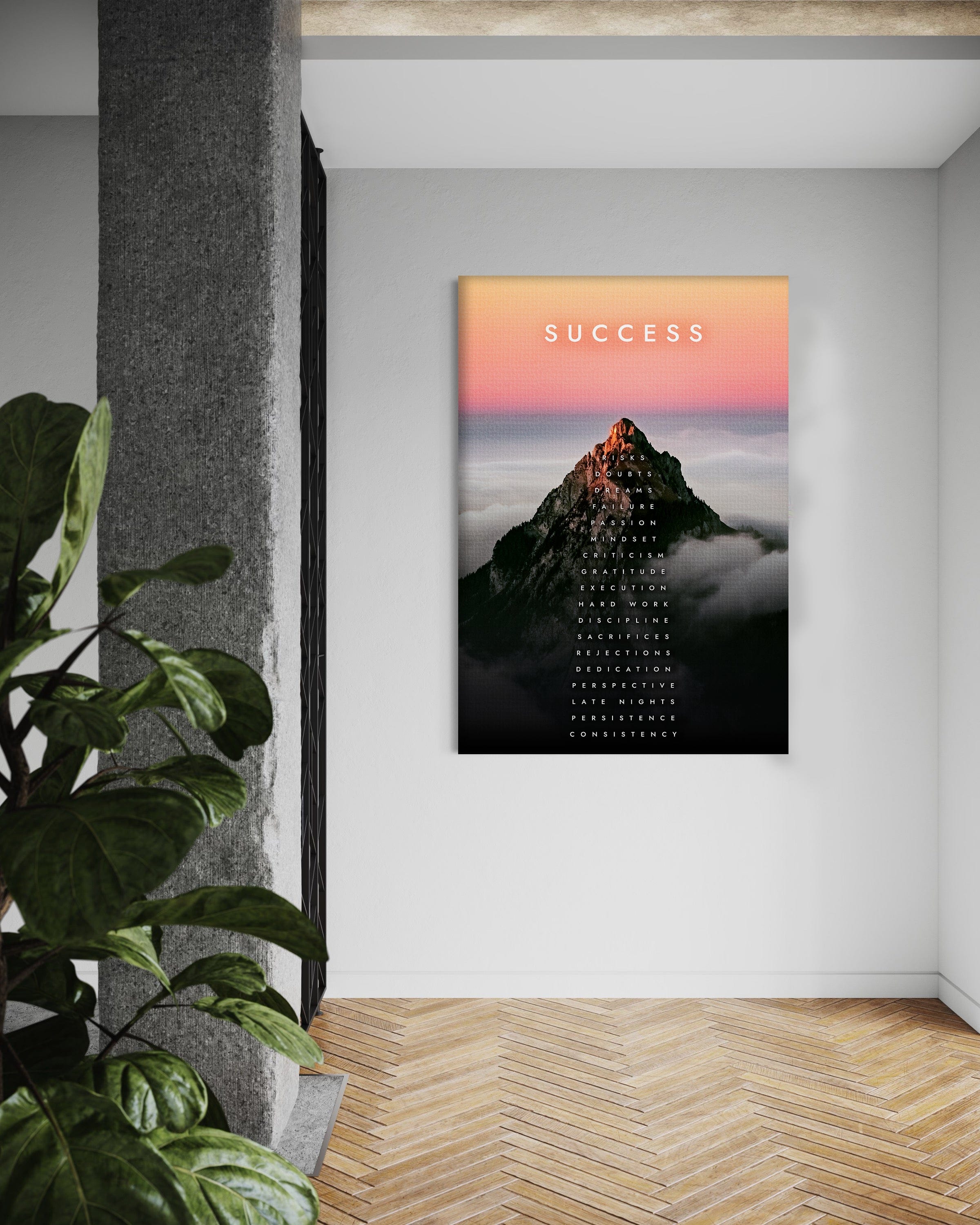 Mountain of Success - Leinwandbild Motivation