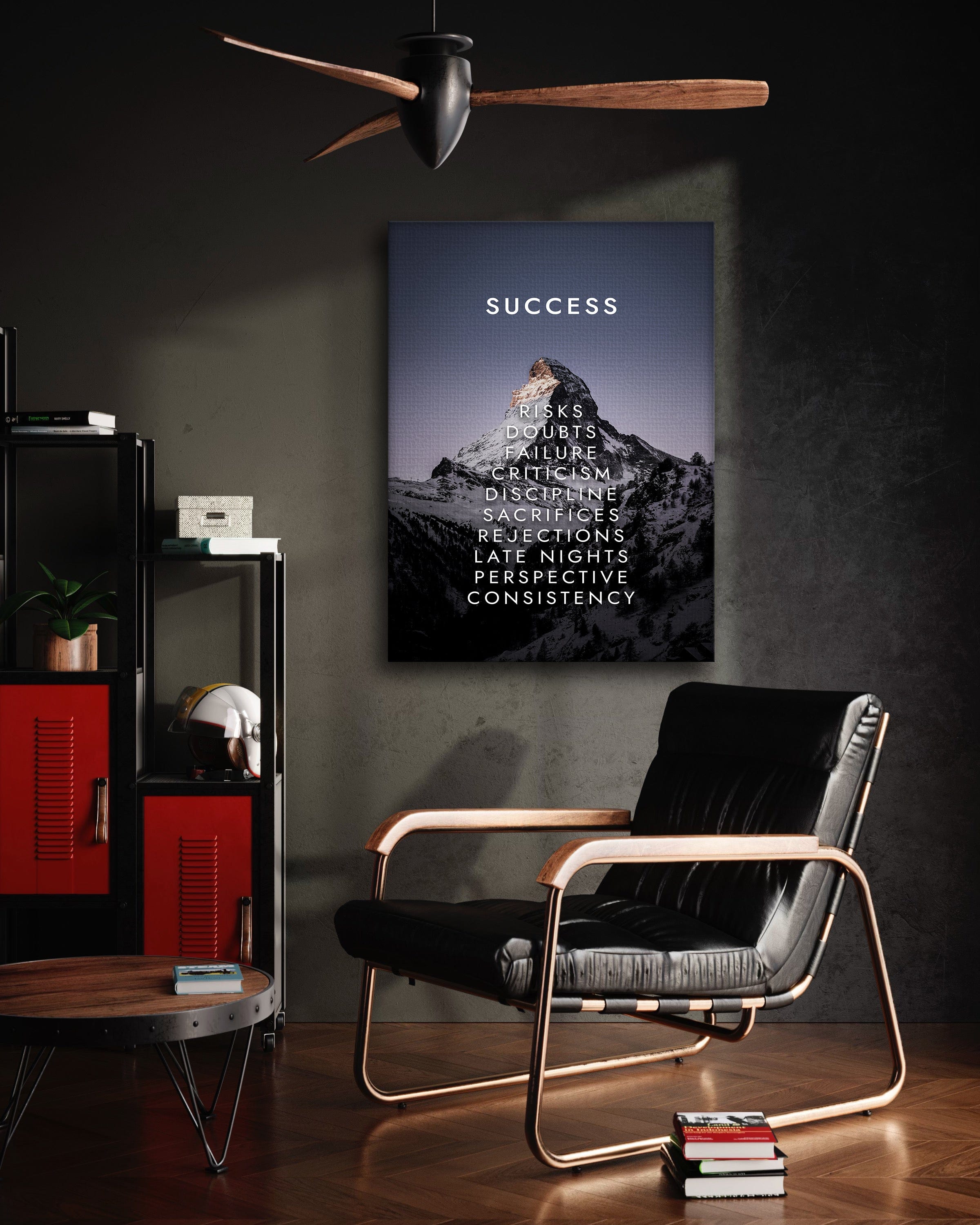 Mountain of Success V2 - Leinwandbild Motivation