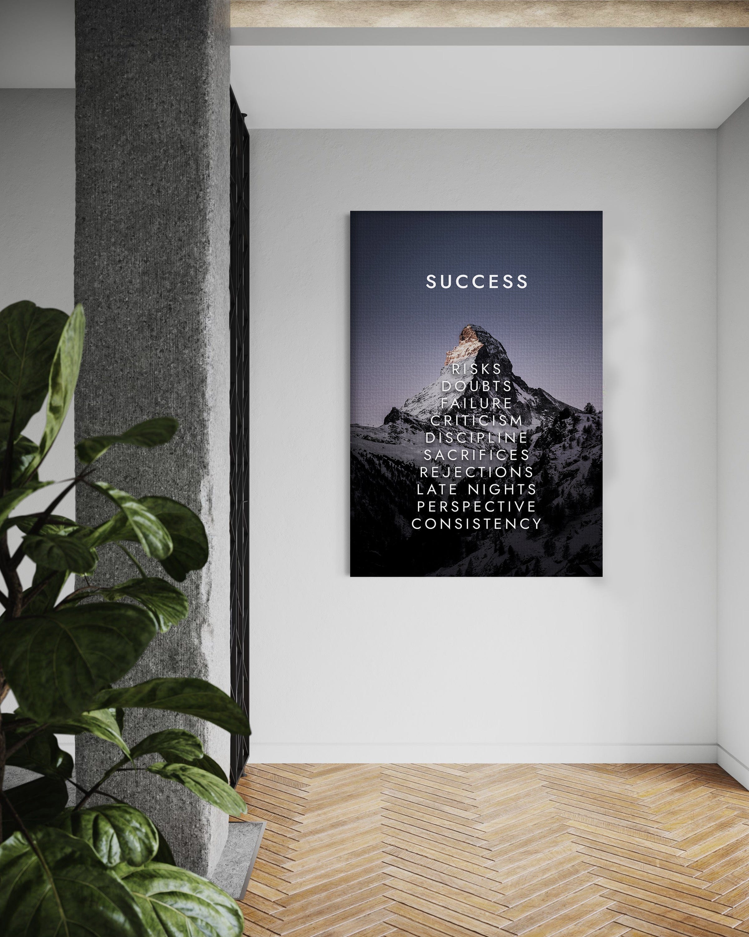 Mountain of Success V2 - Leinwandbild Motivation