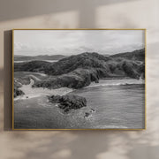 Murder Hole Beach Black and White Wall Art – Donegal Ireland Aerial Print