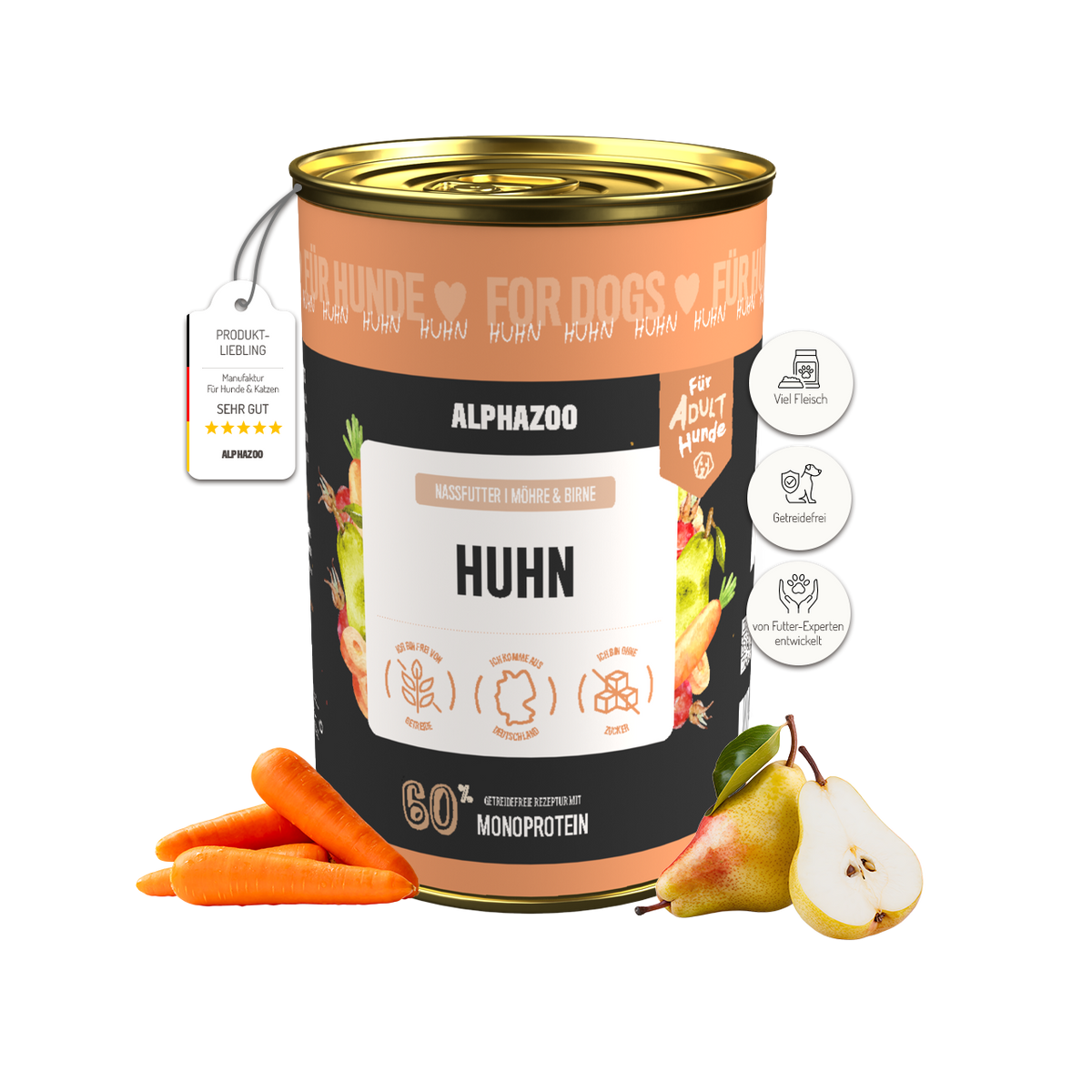 Monoprotein Huhn Nassfutter für Hunde