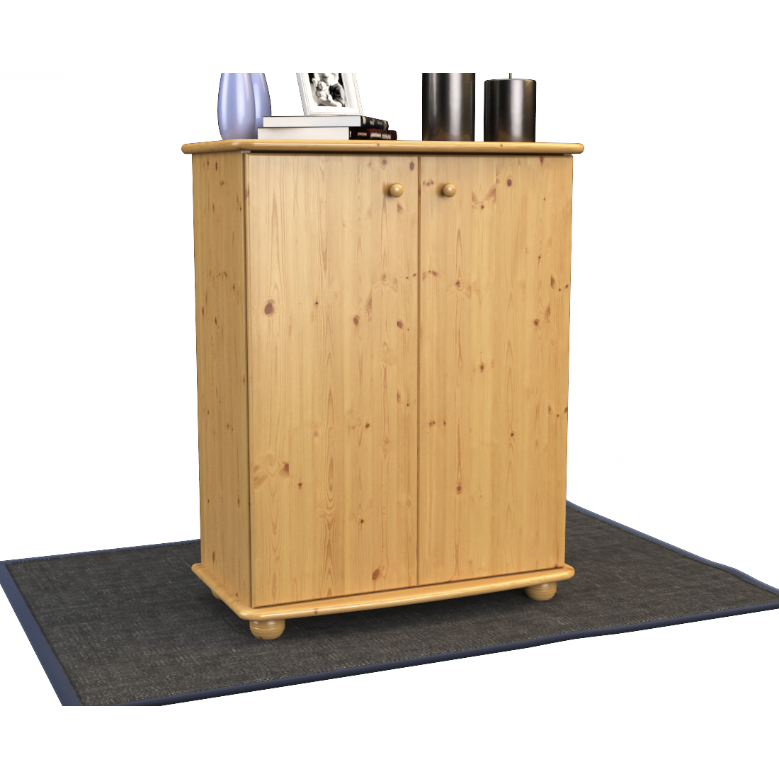 Anika Kommode 110er | Sideboard | Anrichte | 2-Türig mit Regalfächer | 100% Bio Kiefer Massivholz