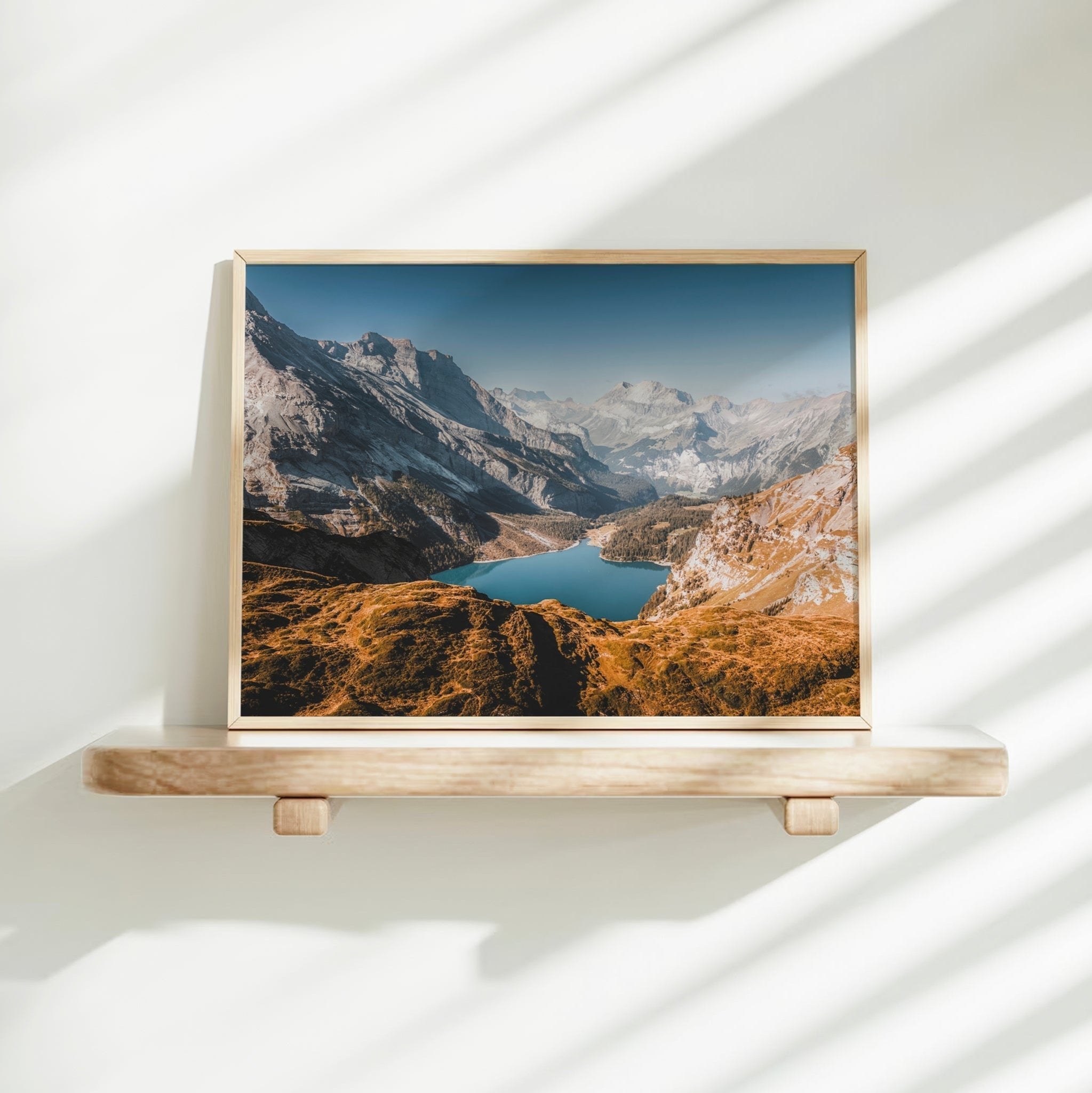 Oeschinensee Lake Wall Art Print – Swiss Alps Landscape Photography