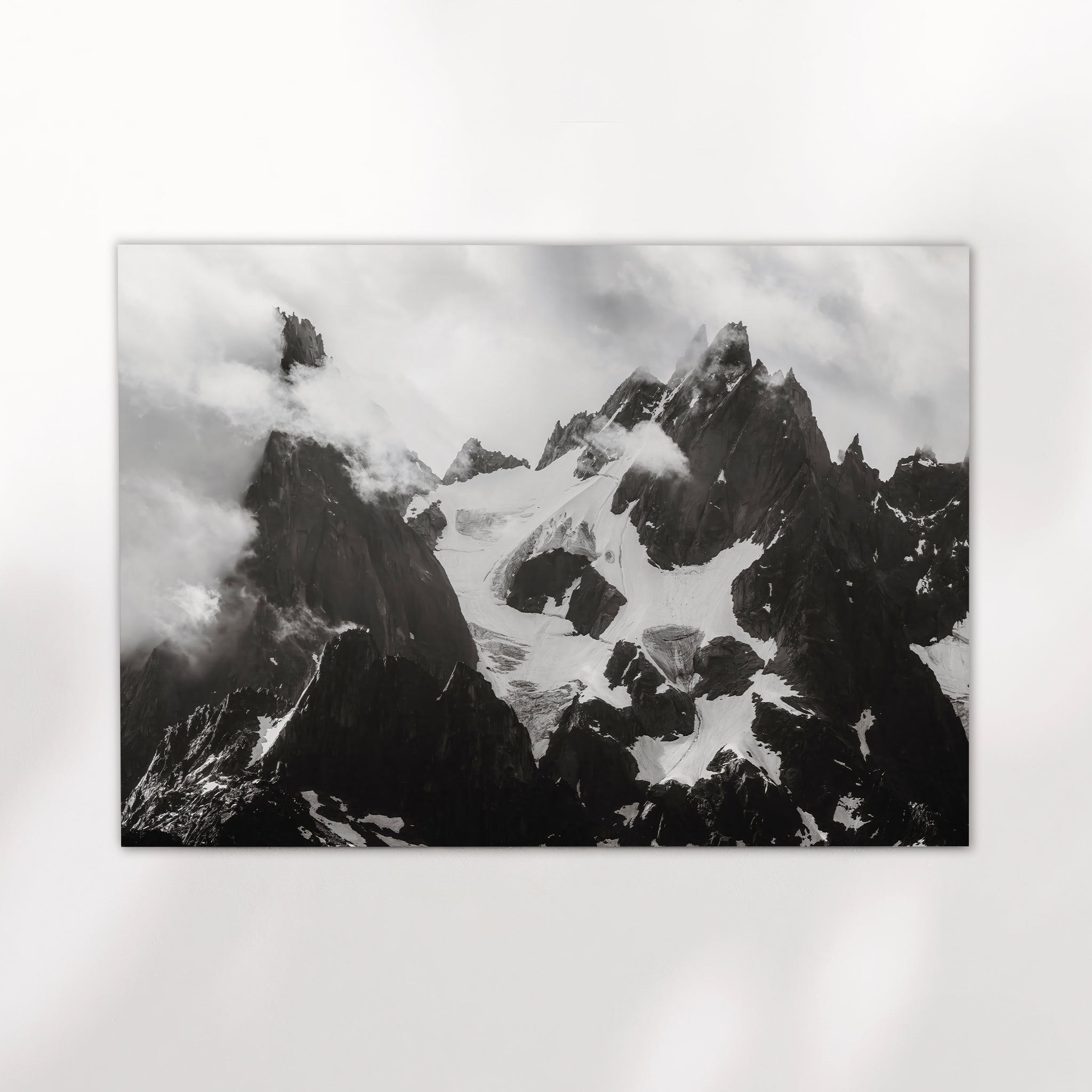Black and White Needles of Chamonix Photography Print | Mountain Wall Art