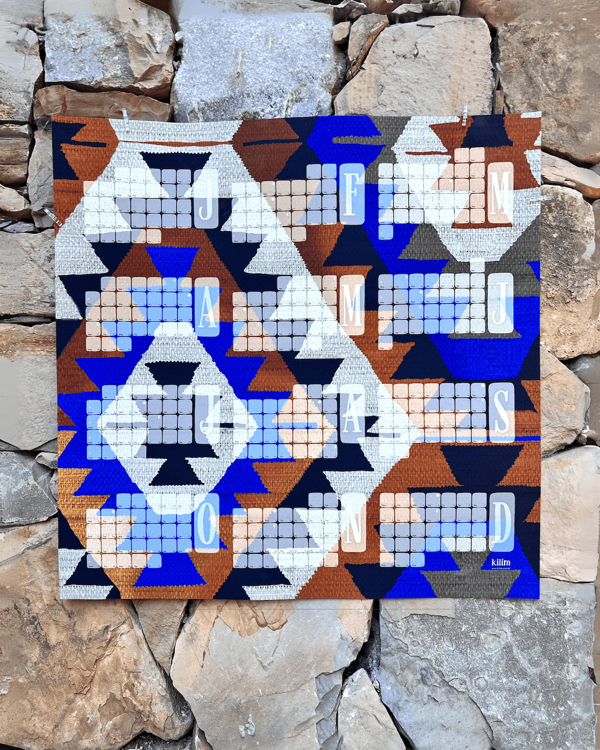Wandkalender Kilim Diamond braun