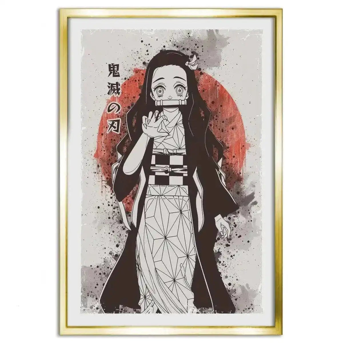 Nezuko Vintage - Demon Slayer - Anime Leinwandbild by SimpleCanvas