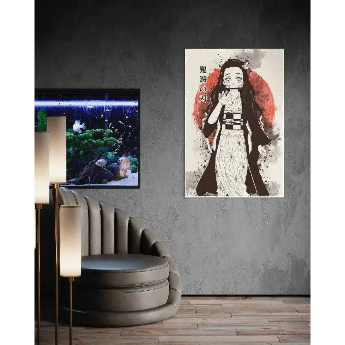 Nezuko Vintage - Demon Slayer - Anime Leinwandbild by SimpleCanvas