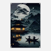 Night Sea - Leinwandbild Japanisch by SimpleCanvas