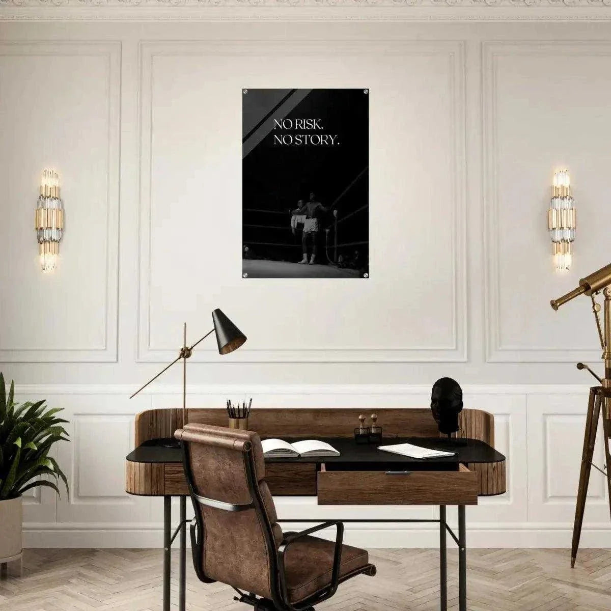 No risk. No story. - Leinwandbild Motivation by SimpleCanvas