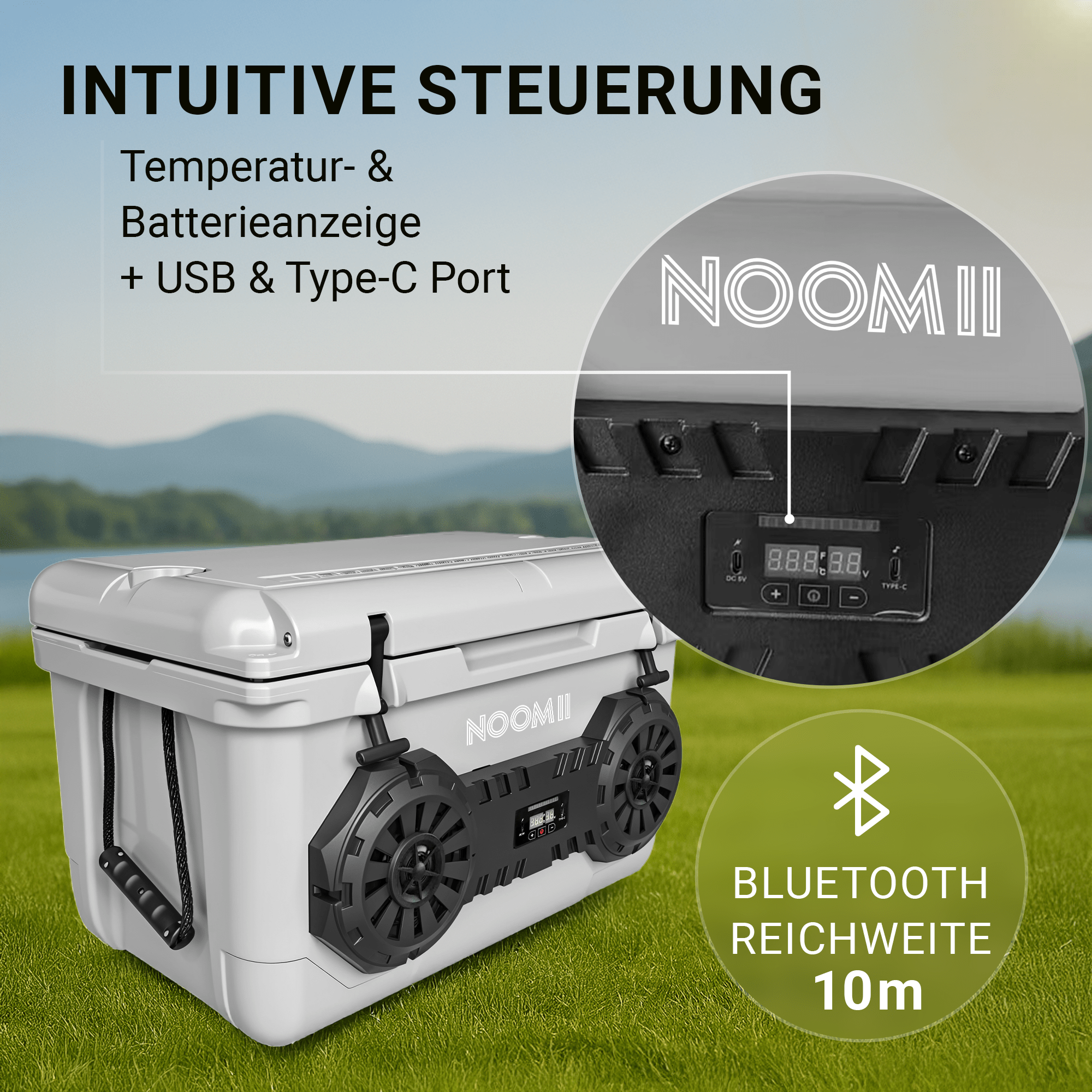 NooMii ArcticBeat 45 – Kühlbox mit integriertem Bluetooth-Lautsprecher | 45L Volumen