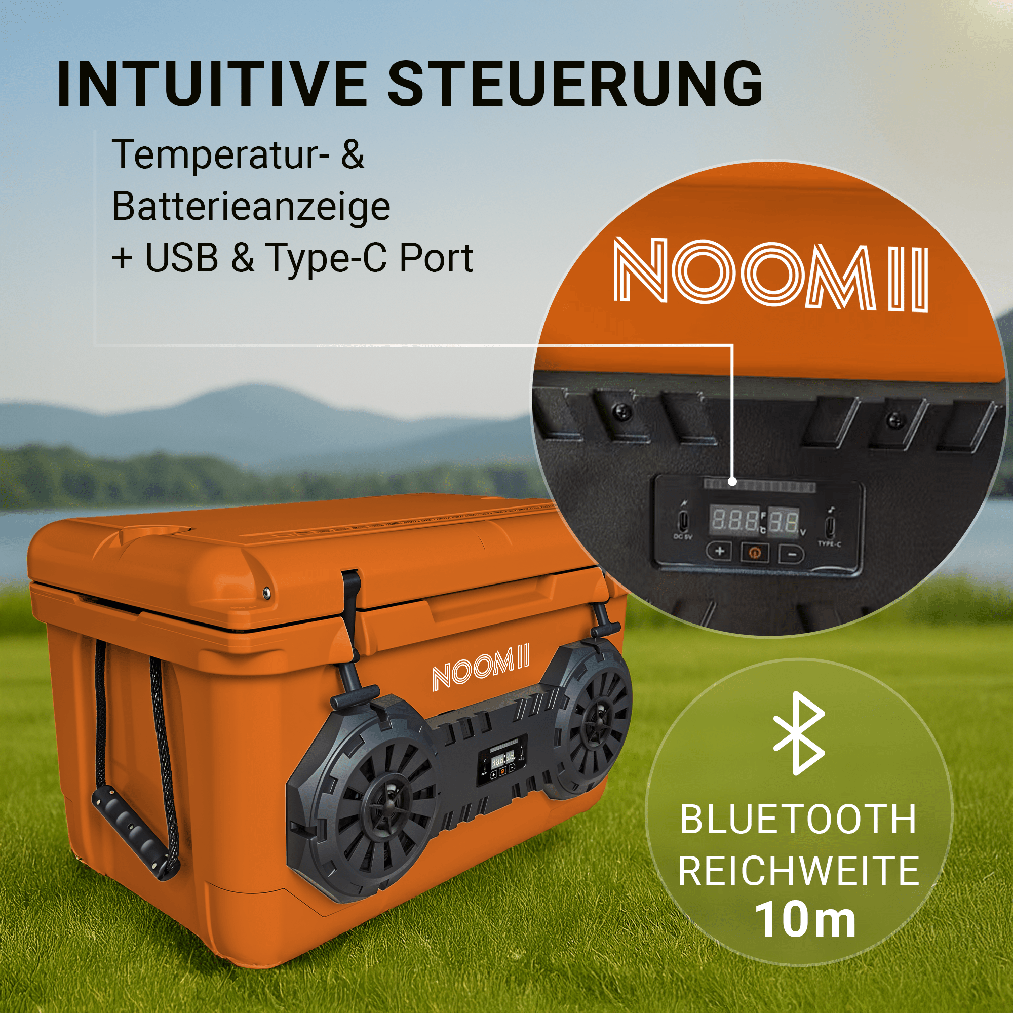 NooMii ArcticBeat 45 – Kühlbox mit integriertem Bluetooth-Lautsprecher | 45L Volumen