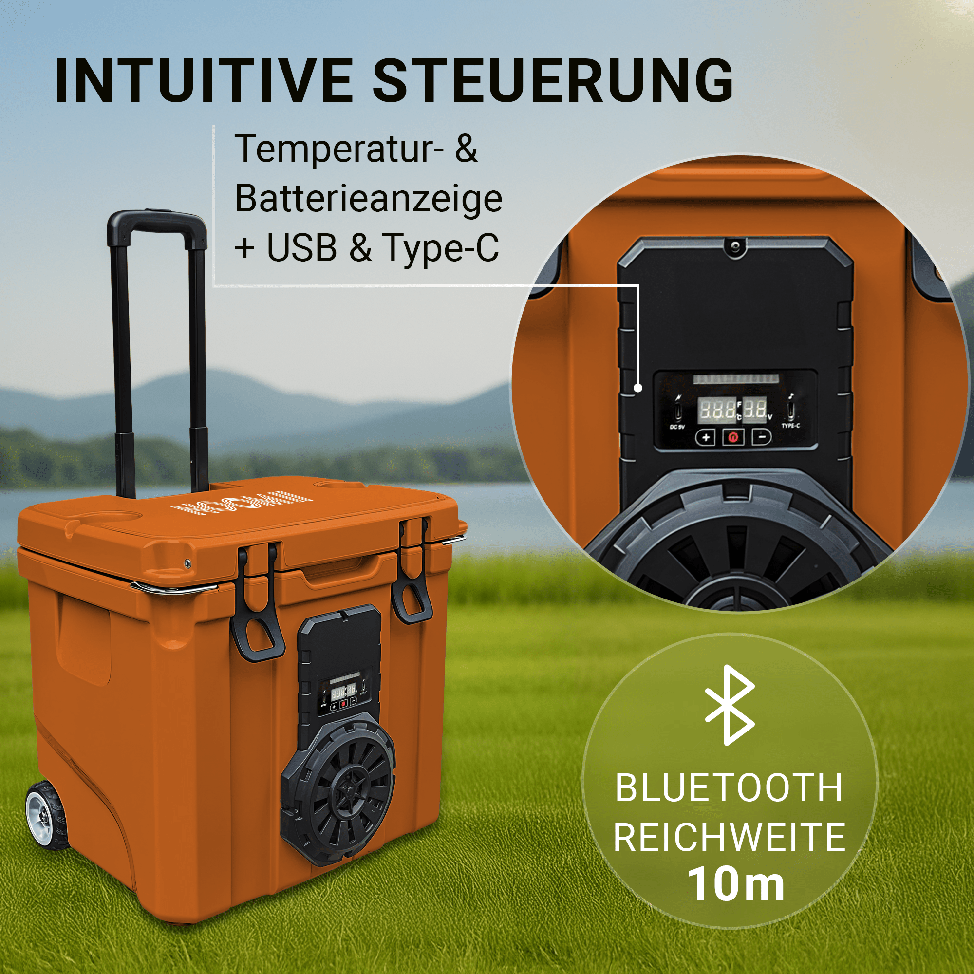 NooMii BeatRoller 35 – Kühlbox mit integriertem Bluetooth-Lautsprecher | 35L Volumen