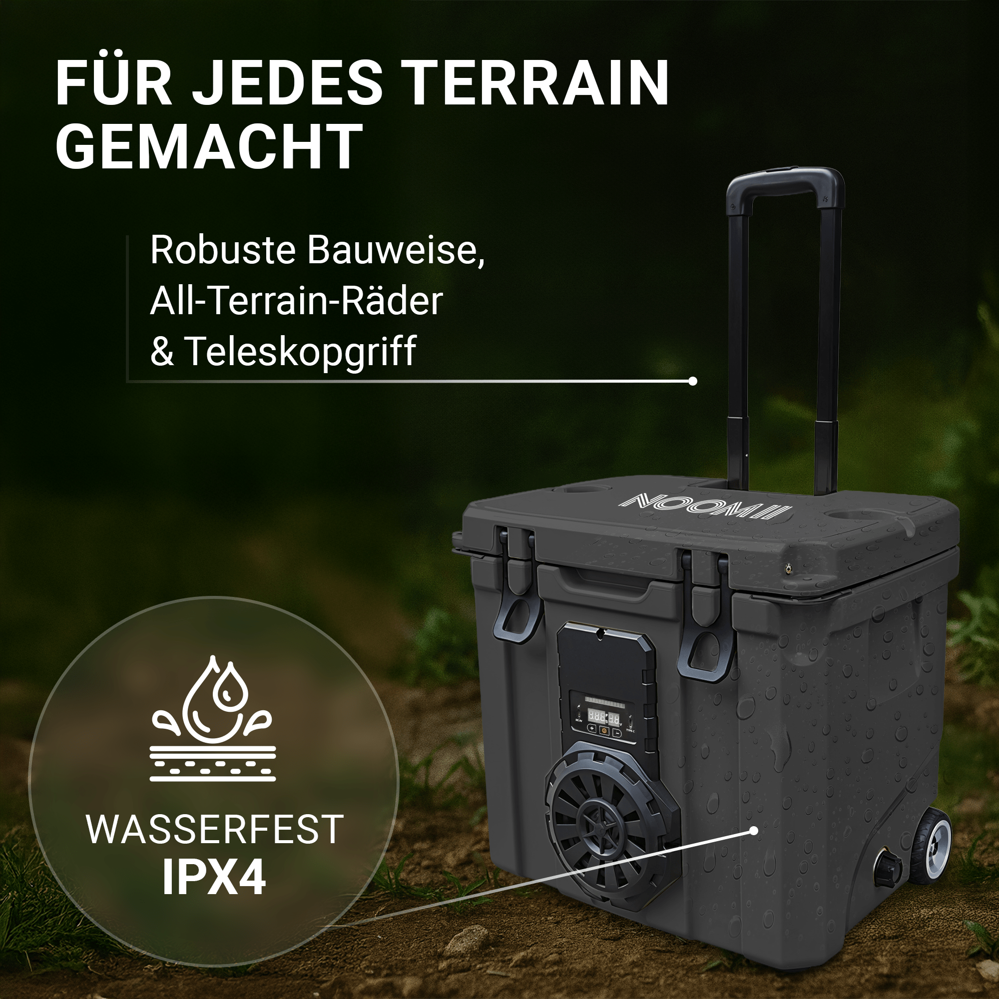 NooMii BeatRoller 35 – Kühlbox mit integriertem Bluetooth-Lautsprecher | 35L Volumen