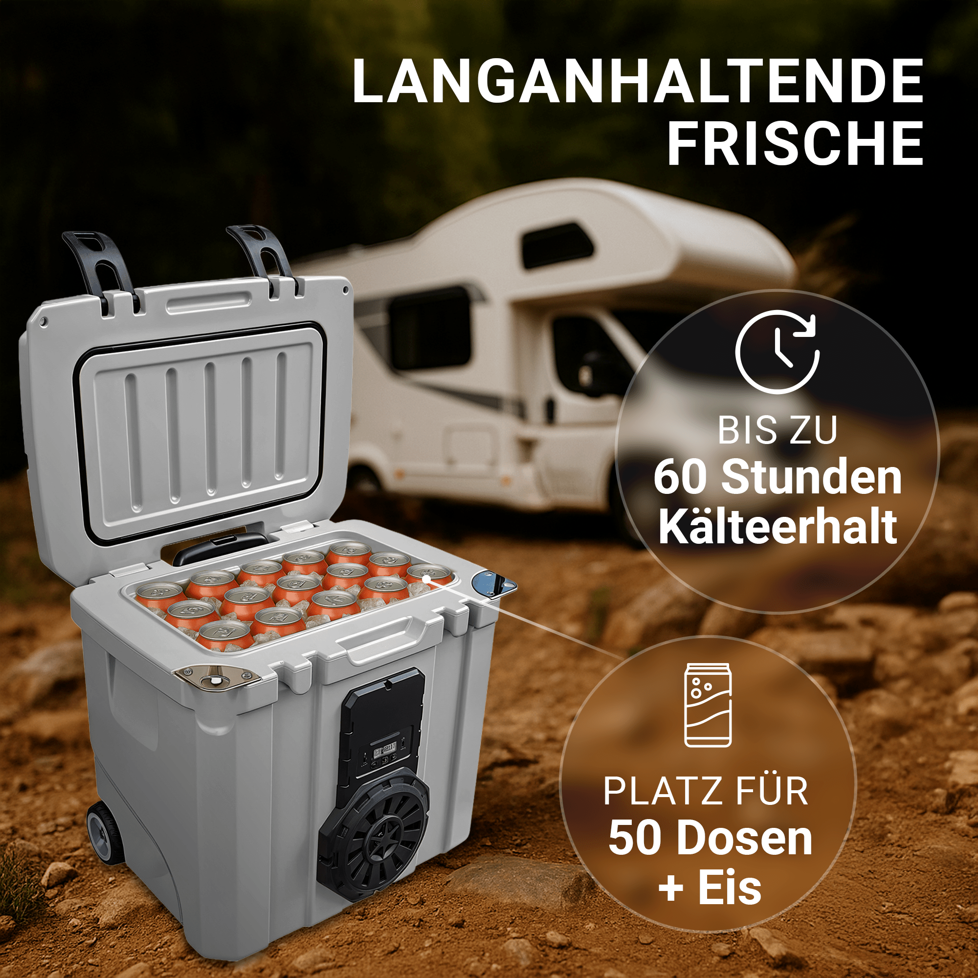 NooMii BeatRoller 35 – Kühlbox mit integriertem Bluetooth-Lautsprecher | 35L Volumen