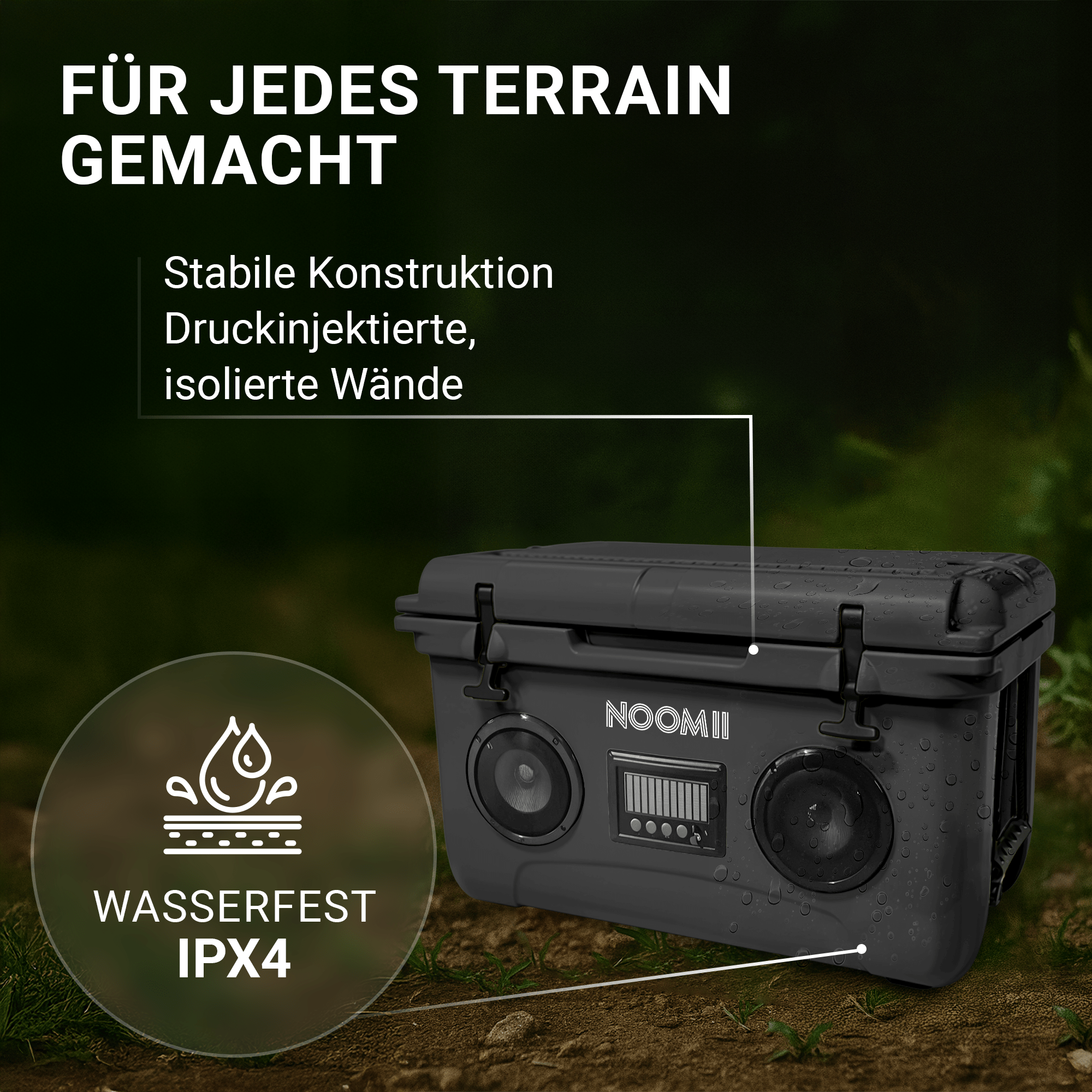 NooMii ColdBeats 45 – Kühlbox mit integriertem Bluetooth-Lautsprecher | 45L Volumen