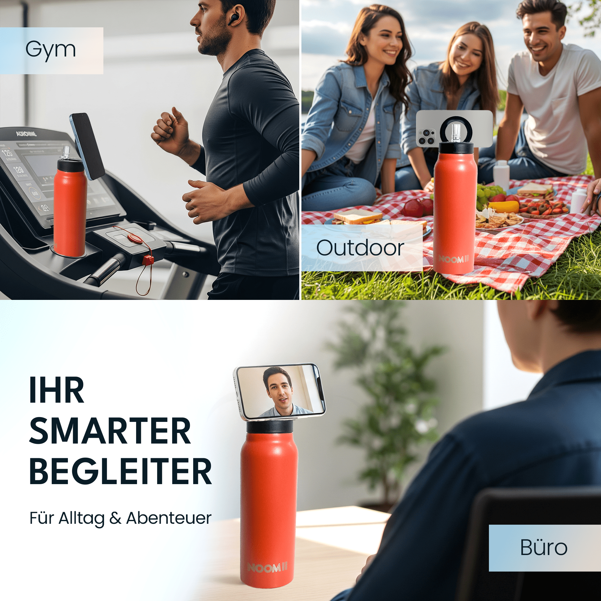 NooMii Edelstahl-Trinkflasche | Magsafe