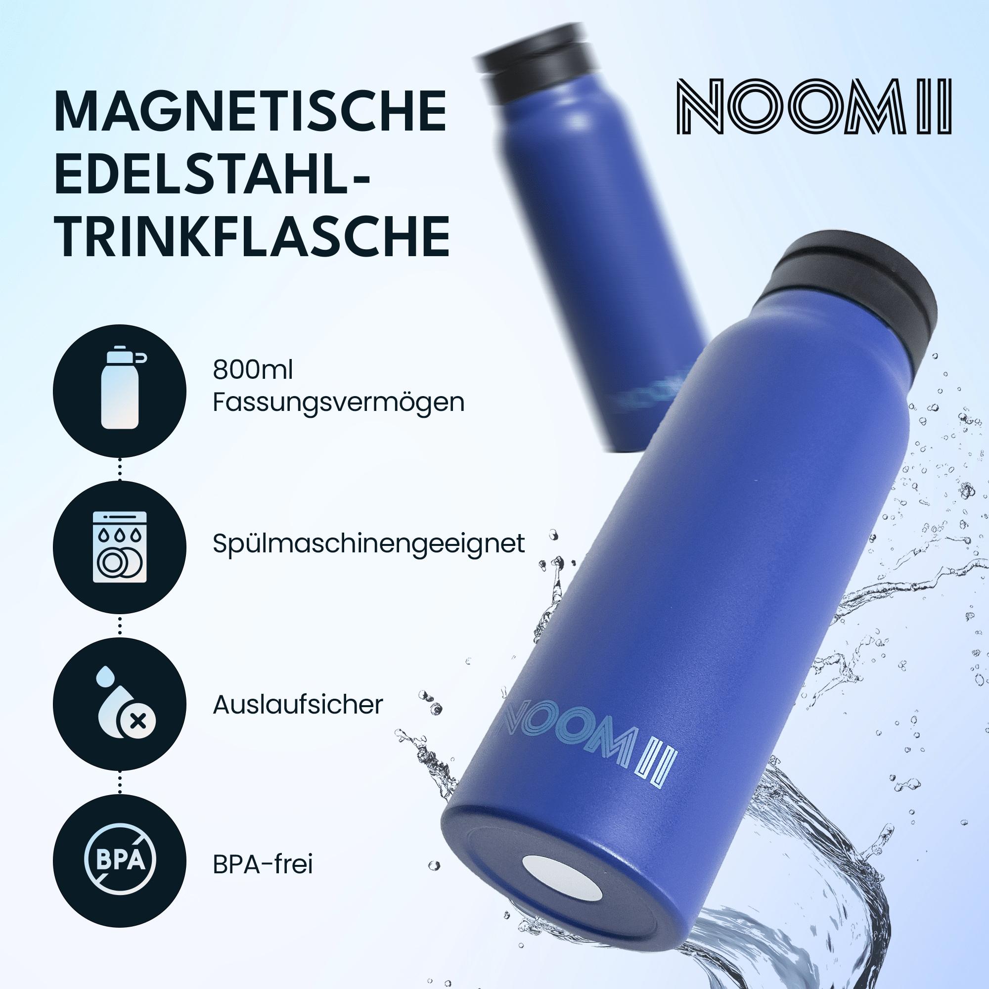 NooMii Edelstahl-Trinkflasche | Magsafe