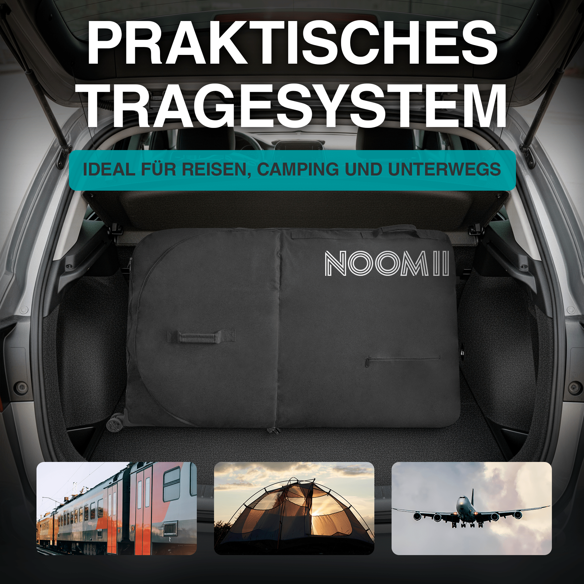 NooMii Fahrrad Transporttasche mit Handgriff & Rollen 128 x 78 x 25 cm