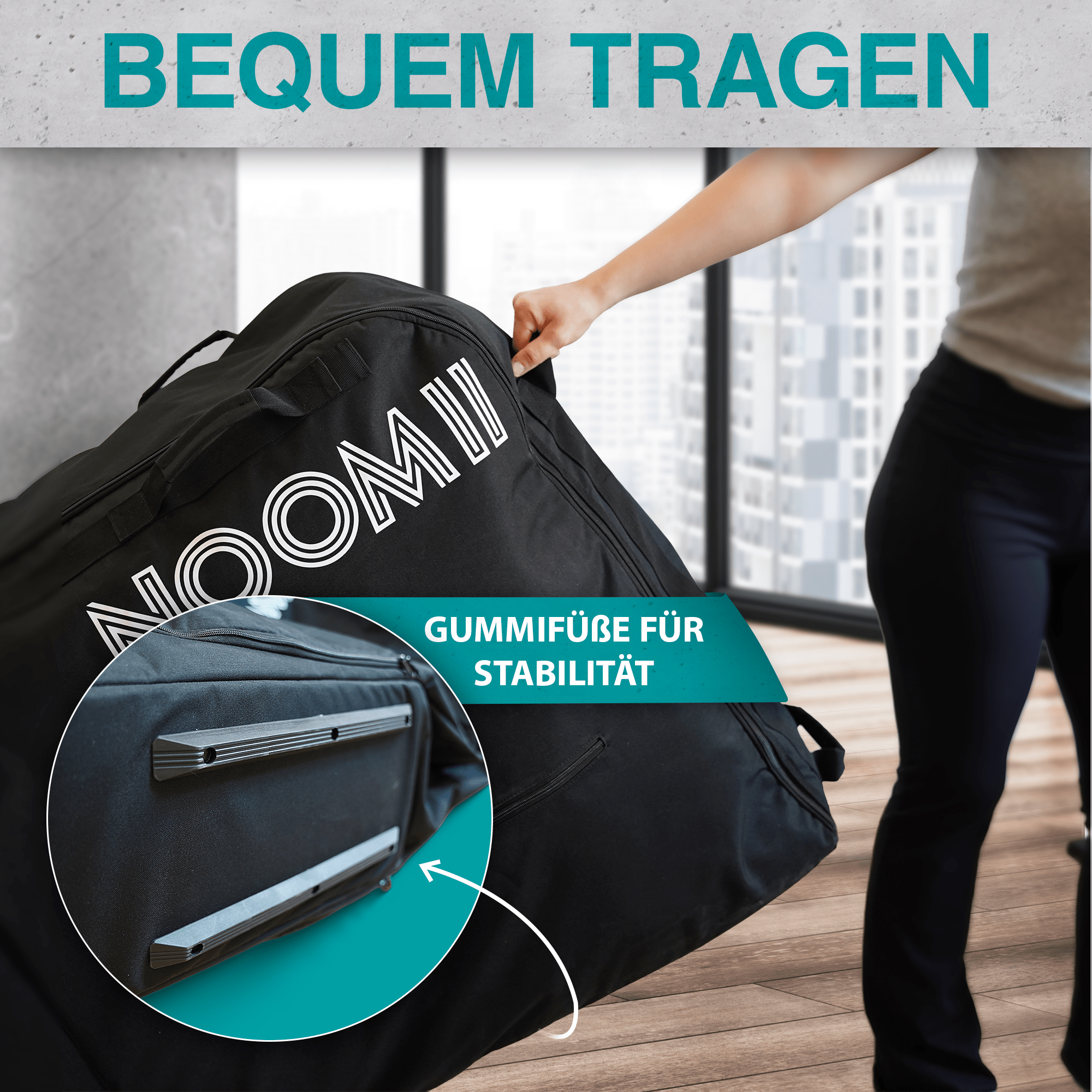 NooMii Fahrrad Transporttasche mit Handgriff & Rollen 128 x 78 x 25 cm