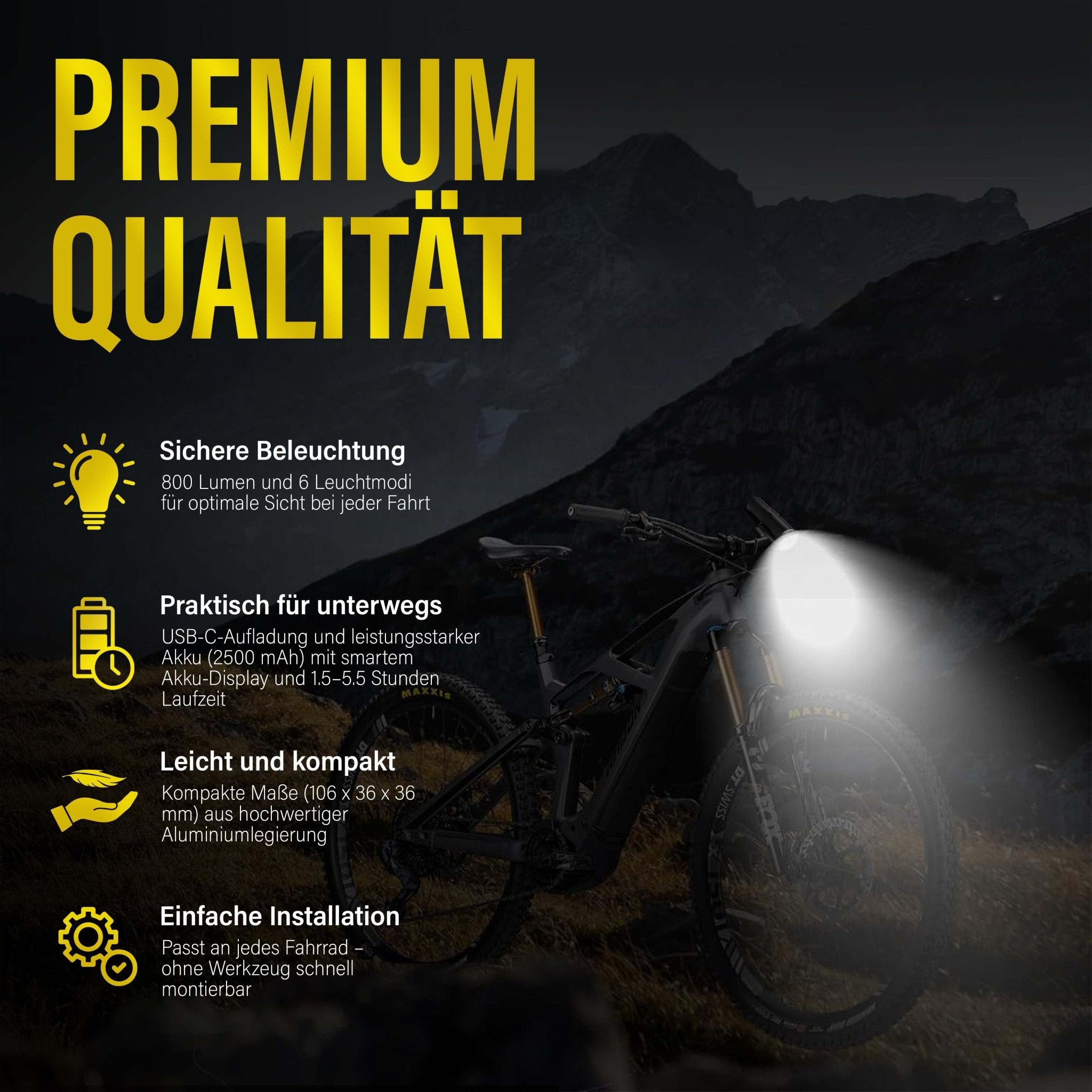 NooMii LED Fahrradlicht NM-M03