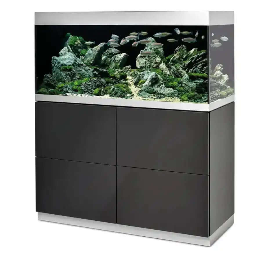 Oase HighLine Optiwhite 300 Aquarium Mit Unterschrank Anthrazitgrau Dekorvarianten