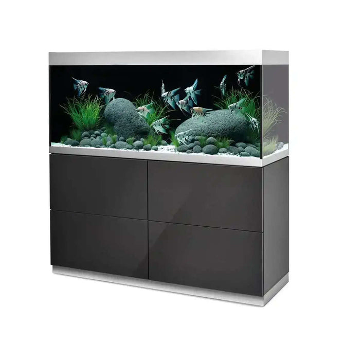 Oase HighLine Weißglas 400 Anthrazit Modernes Süßwasseraquarium Mit Passendem Unterschrank