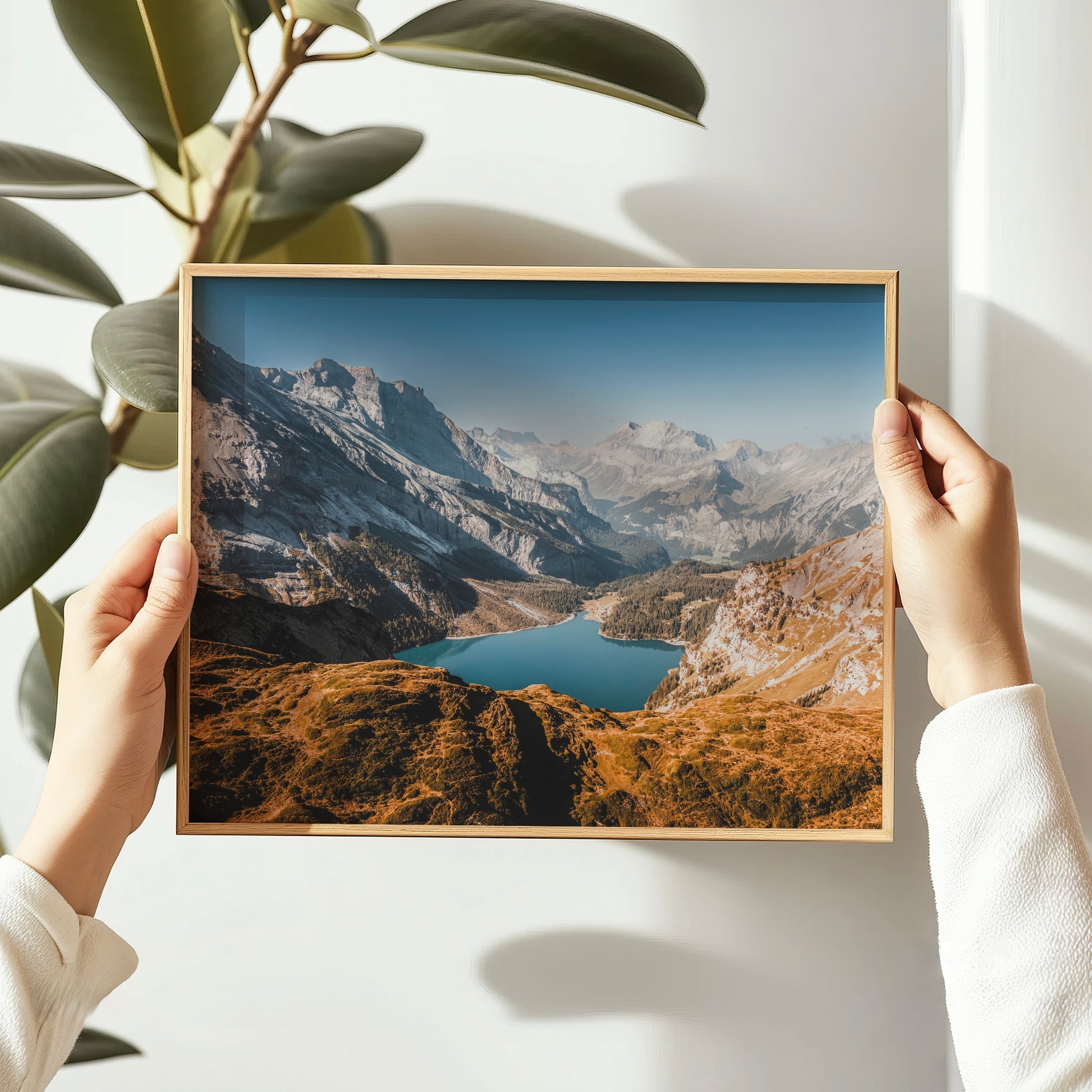 Oeschinensee Lake Wall Art Print – Swiss Alps Landscape Photography