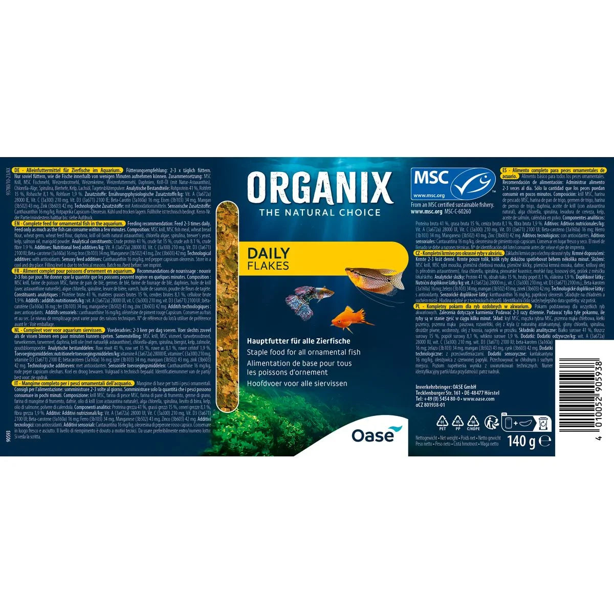 ORGANIX Daily Flakes 1000 ml MSC - Japankoi.net