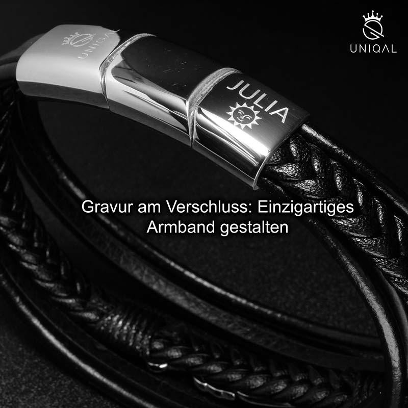 Silver Feather Armband Unisex Aus Echtleder Und Edelstahl Gravierbar Mit Gratis Luxus Etui 19 21 23 cm