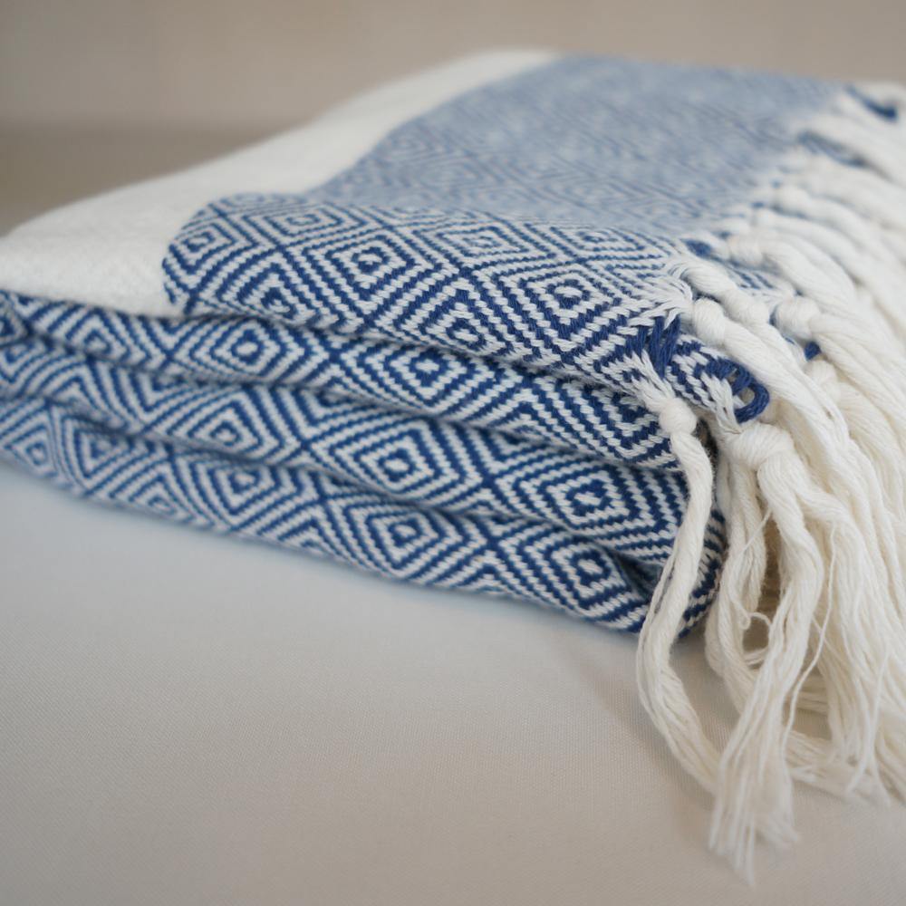 Hamamtuch Charlotte Dunkelblau Handgewebt Pestemal Öko-Test Sehr Gut Auszeichnung Ideal Für Strand Sauna Pool