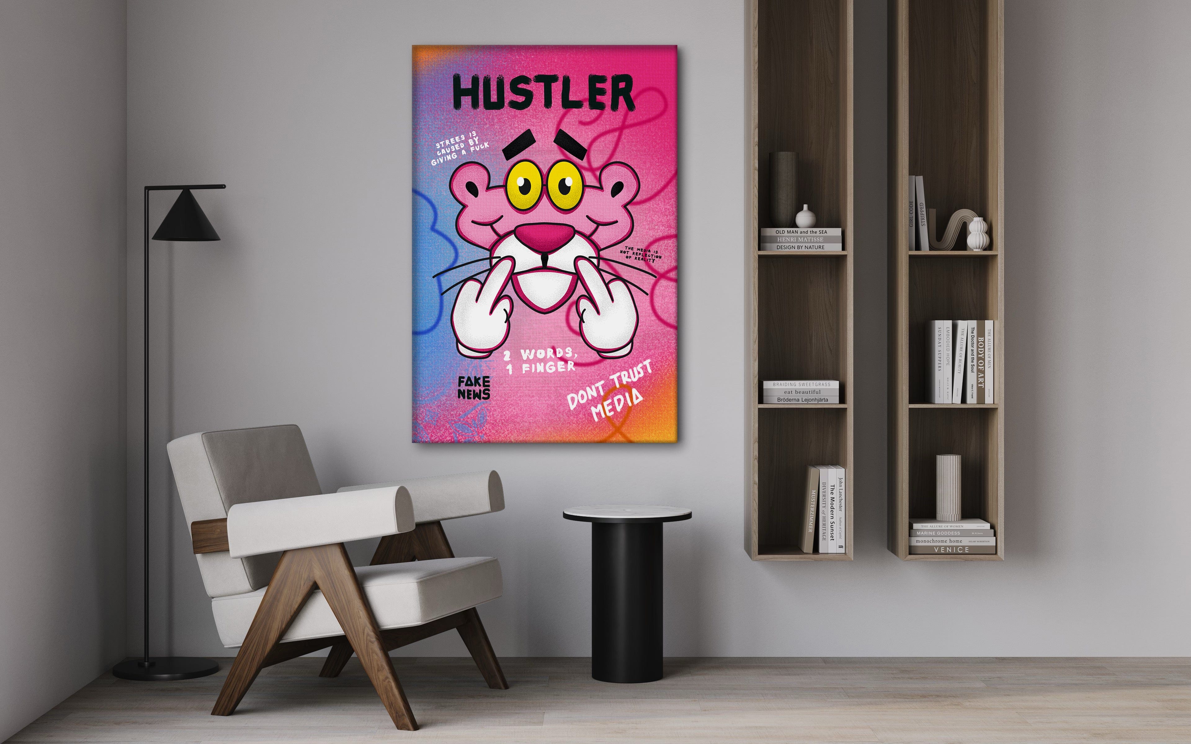Pink Panther Hustler - Leinwandbild Pop Art
