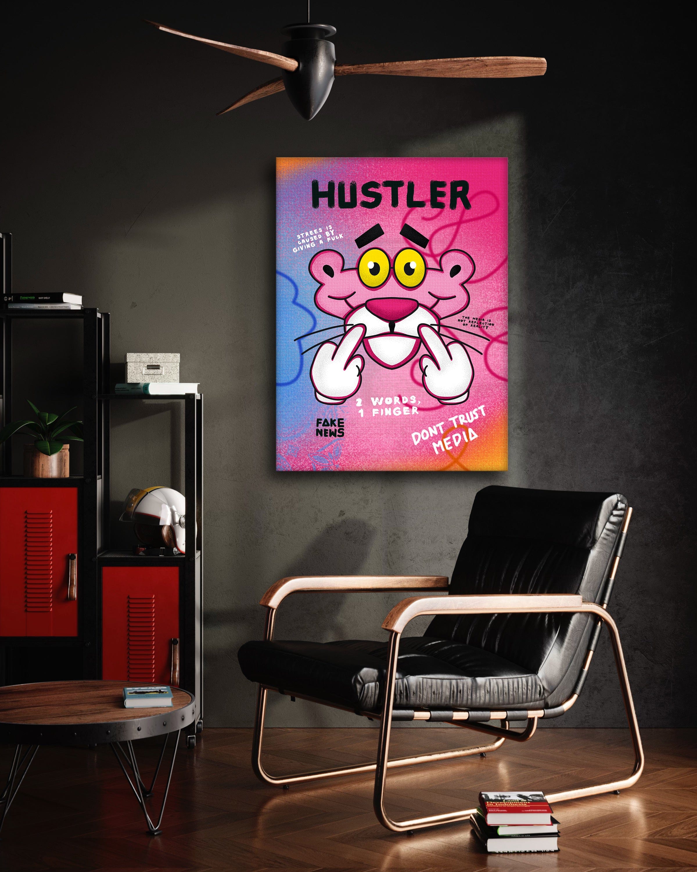 Pink Panther Hustler - Leinwandbild Pop Art